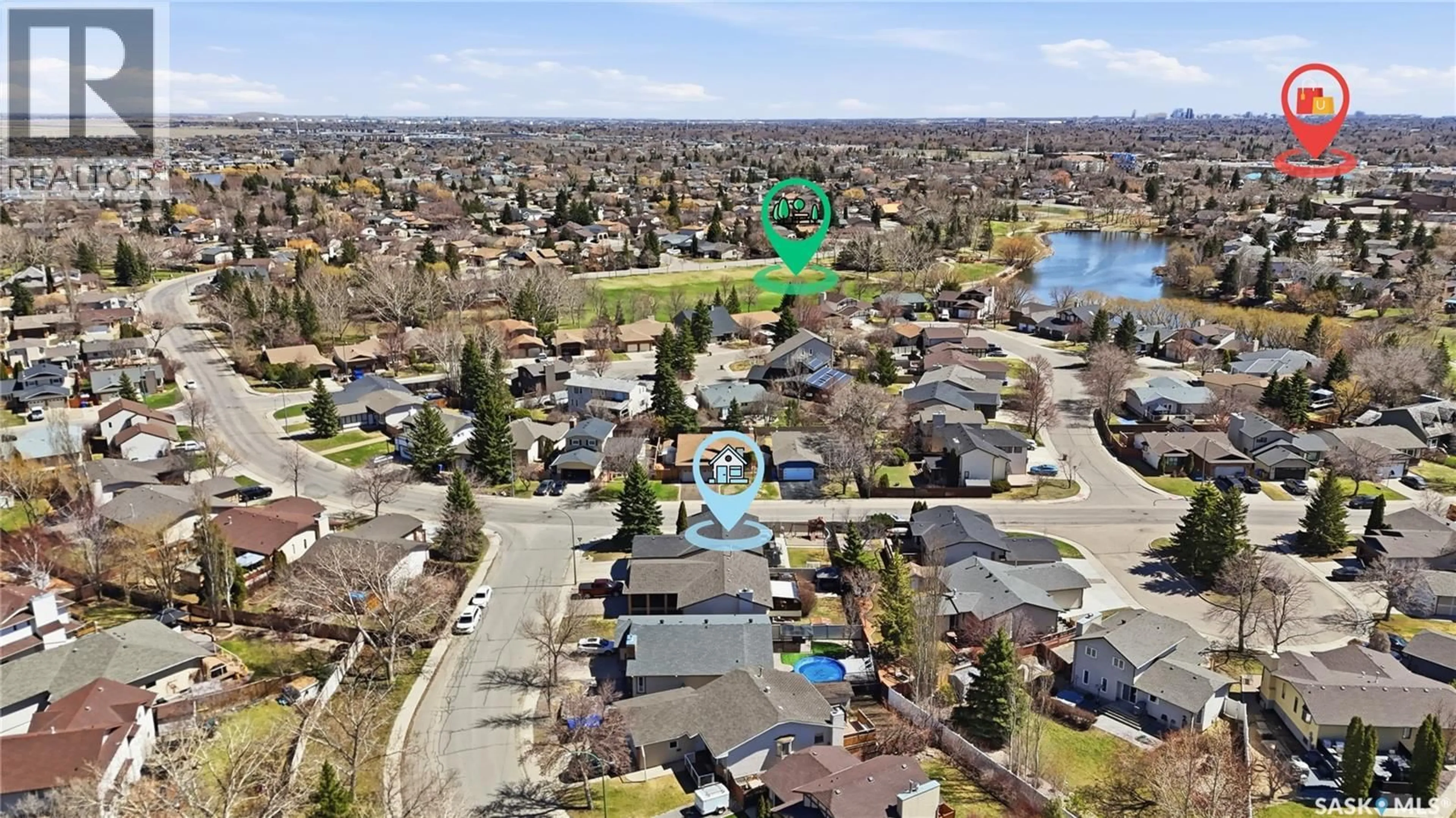A pic from outside/outdoor area/front of a property/back of a property/a pic from drone, water/lake/river/ocean view for 6547 HIRD CRESCENT, Regina Saskatchewan S4X3Z6
