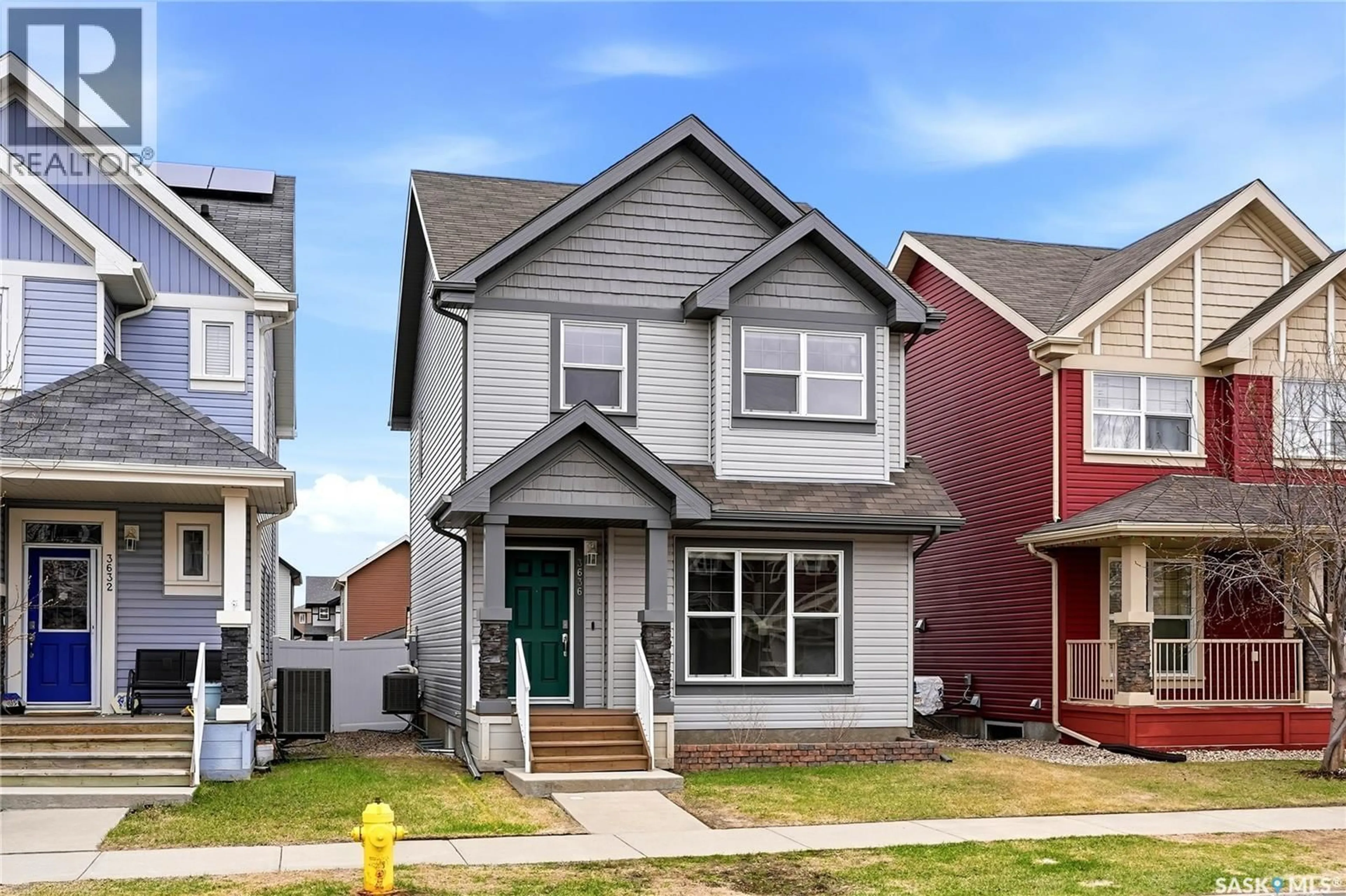 Home with vinyl exterior material, street for 3636 GREEN MOSS LANE, Regina Saskatchewan S4V1M2