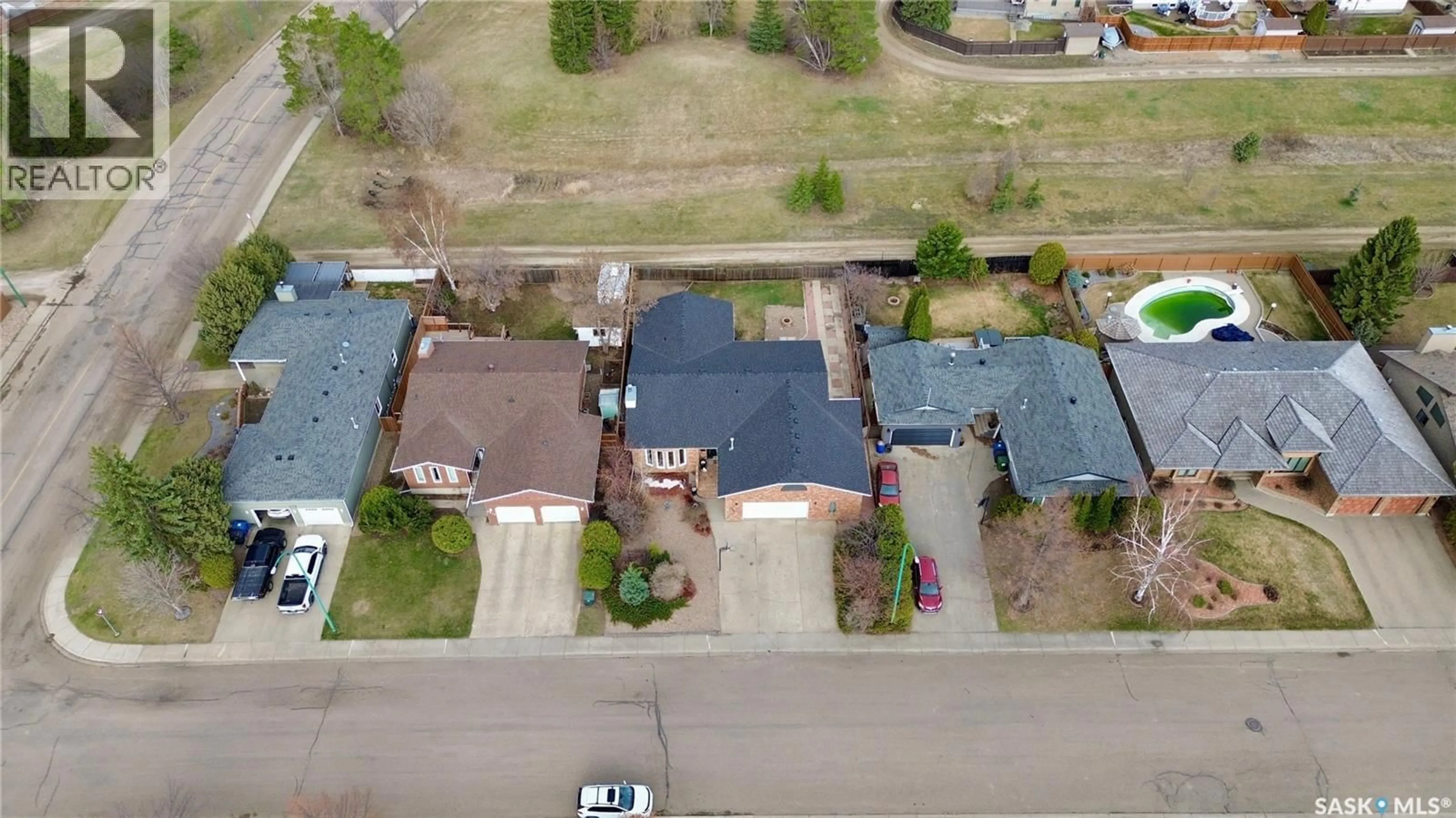 A pic from outside/outdoor area/front of a property/back of a property/a pic from drone, street for 2547 CARDINAL CRESCENT, North Battleford Saskatchewan S9A3X1