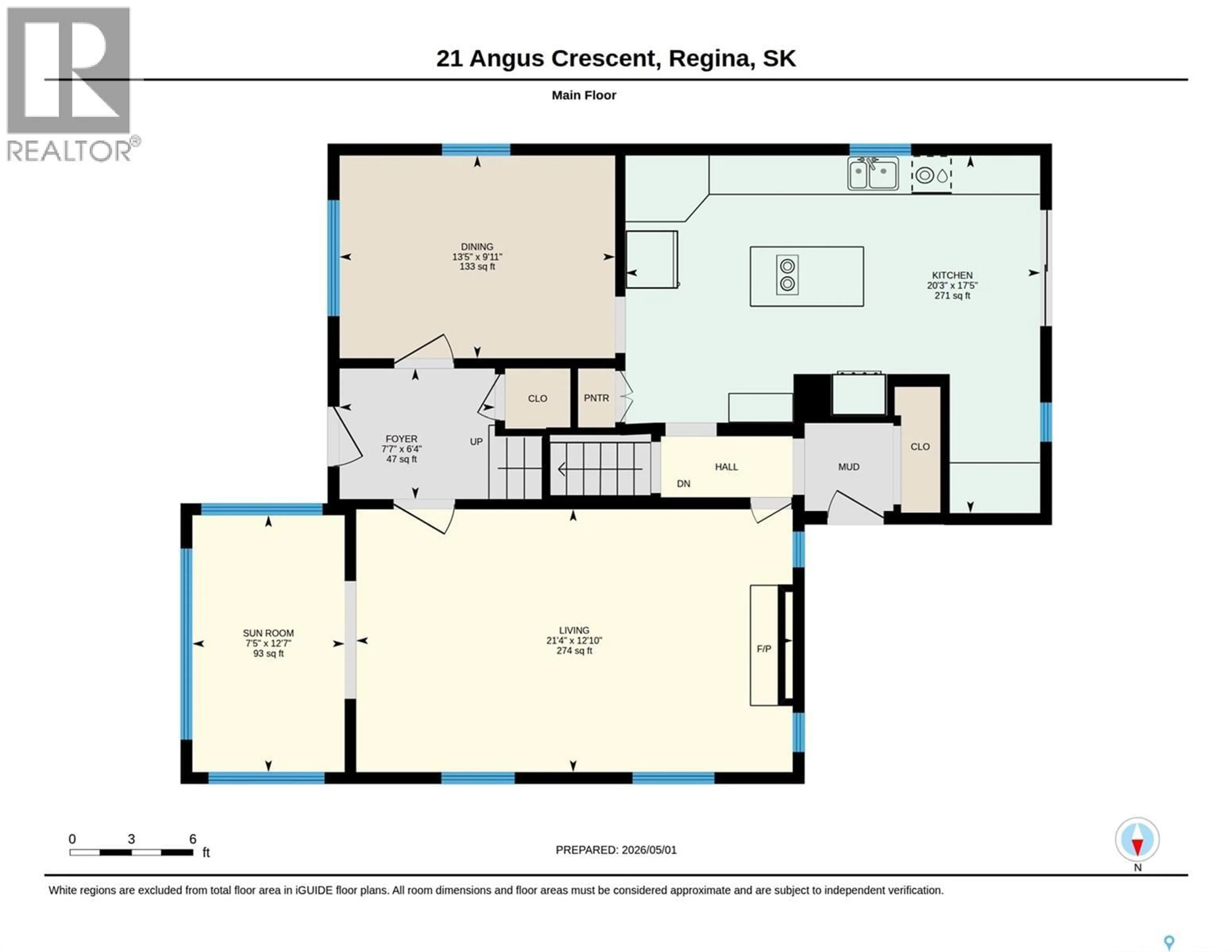 Floor plan for 21 ANGUS CRESCENT, Regina Saskatchewan S4T6N1