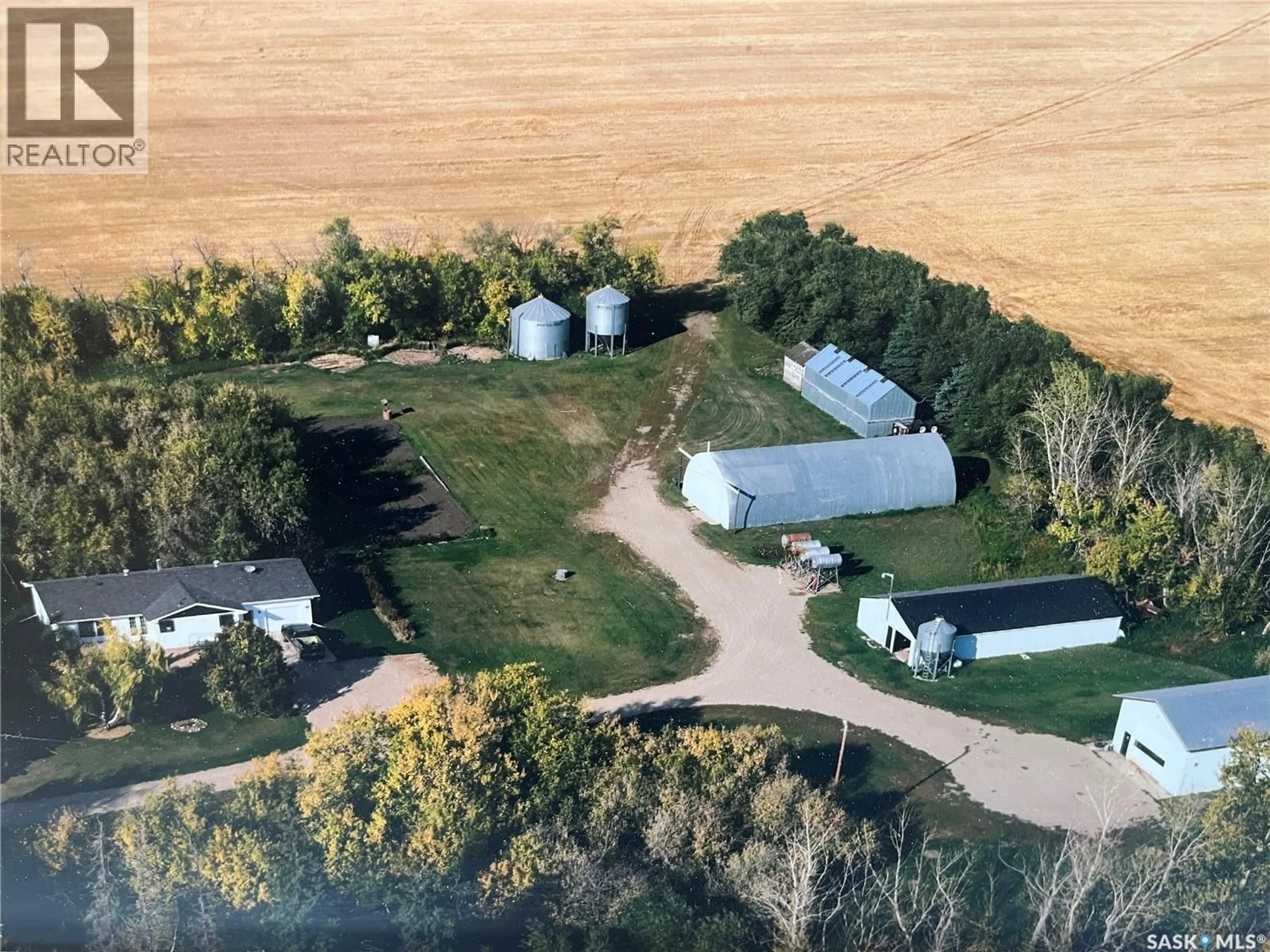 A pic from outside/outdoor area/front of a property/back of a property/a pic from drone, street for HOODOO ACREAGE, Hoodoo Rm No. 401 Saskatchewan S0K1B0