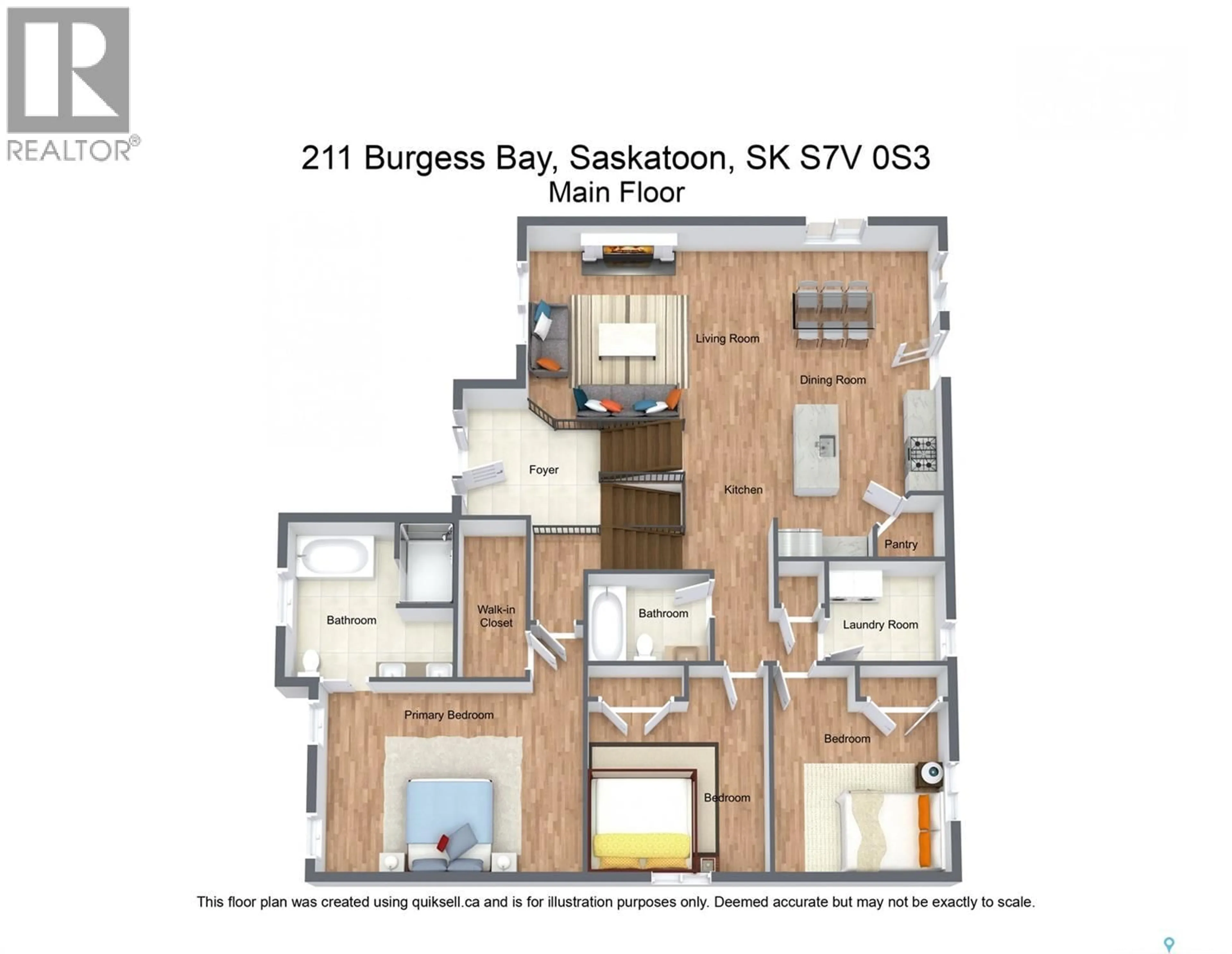 Floor plan for 211 BURGESS BAY, Saskatoon Saskatchewan S7V0S3