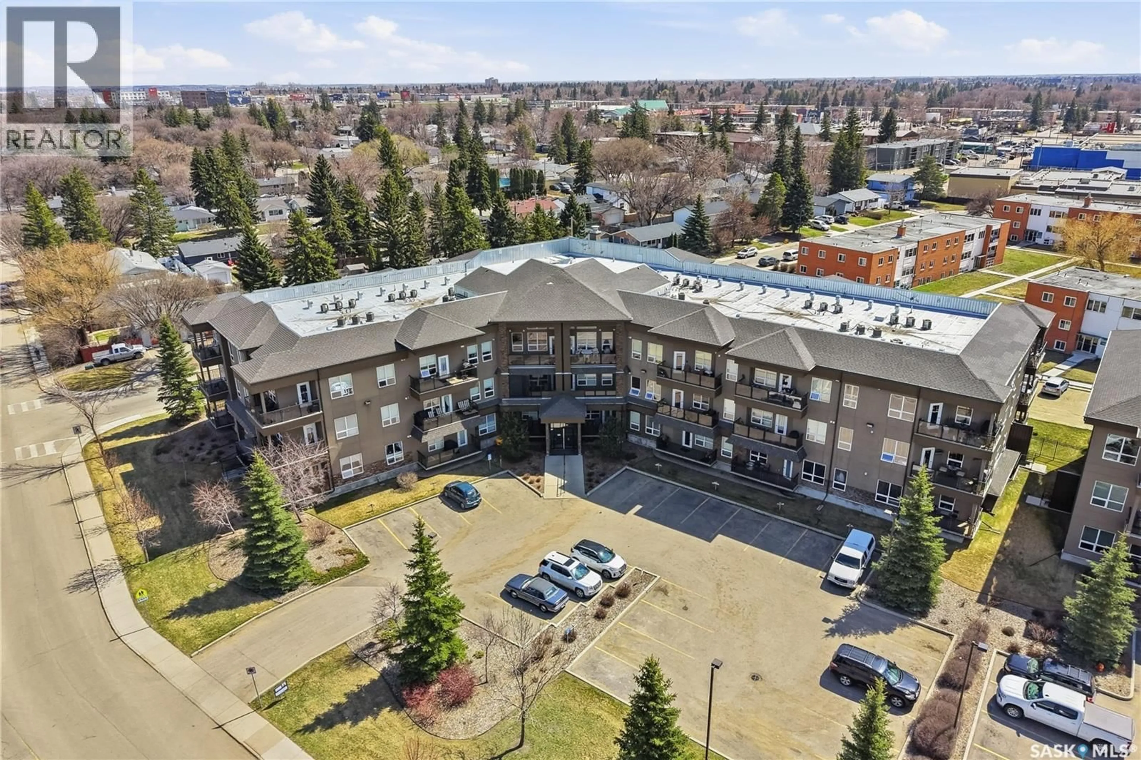 A pic from outside/outdoor area/front of a property/back of a property/a pic from drone, mountain view for 206 - 2730 MAIN STREET, Saskatoon Saskatchewan S7H0M3