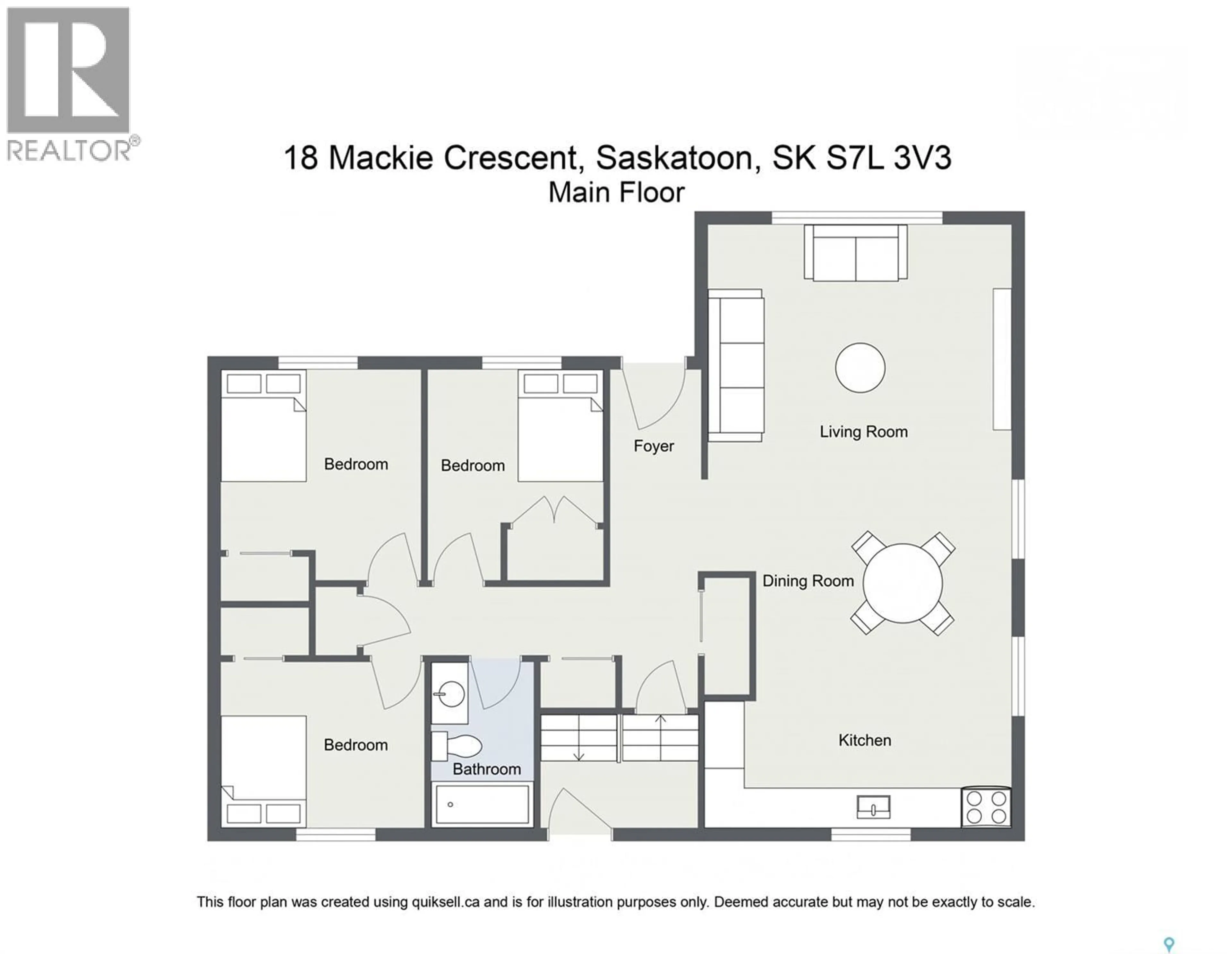 Floor plan for 18 MACKIE CRESCENT, Saskatoon Saskatchewan S7L3V3