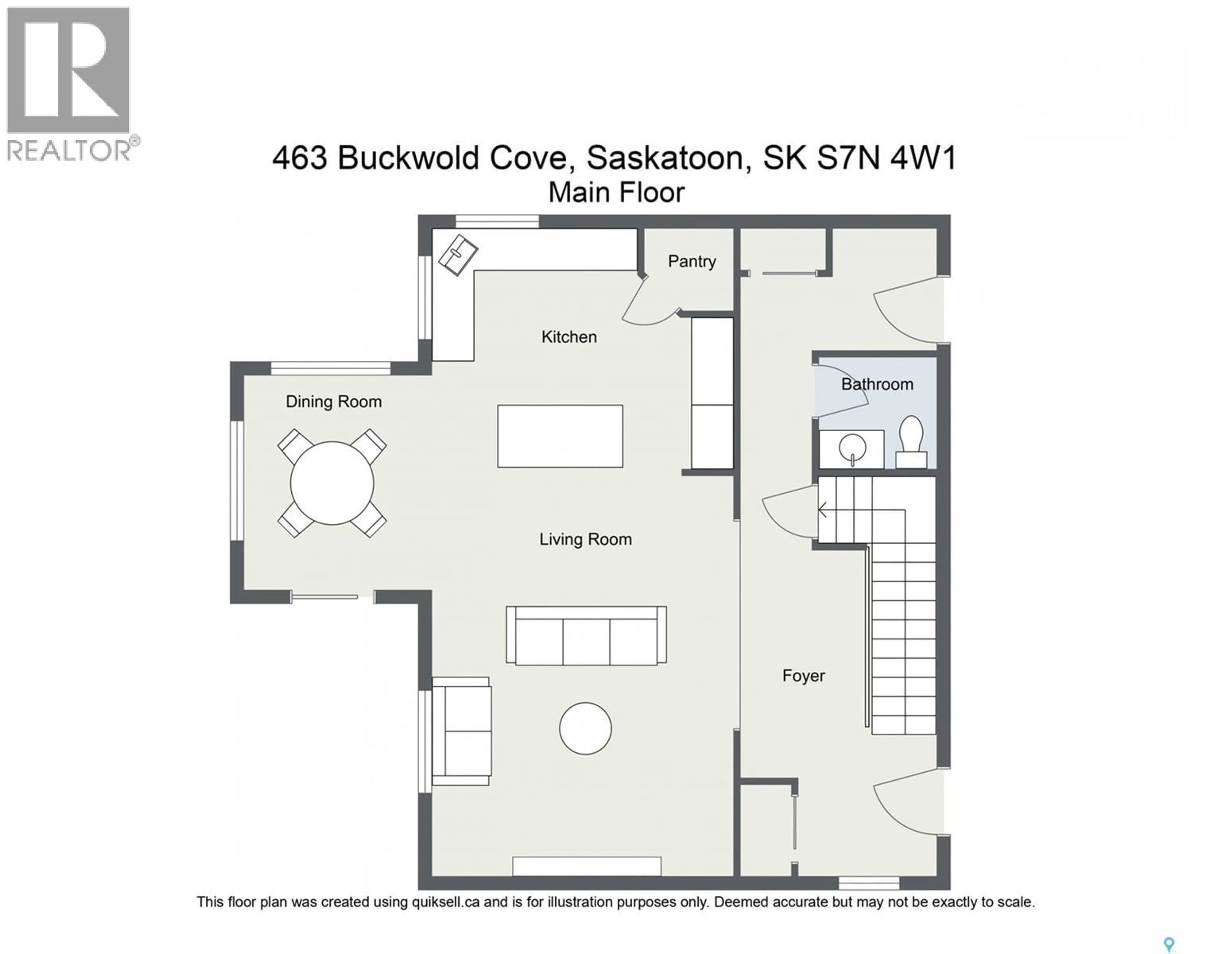 Floor plan for 463 BUCKWOLD COVE, Saskatoon Saskatchewan S7N4W1