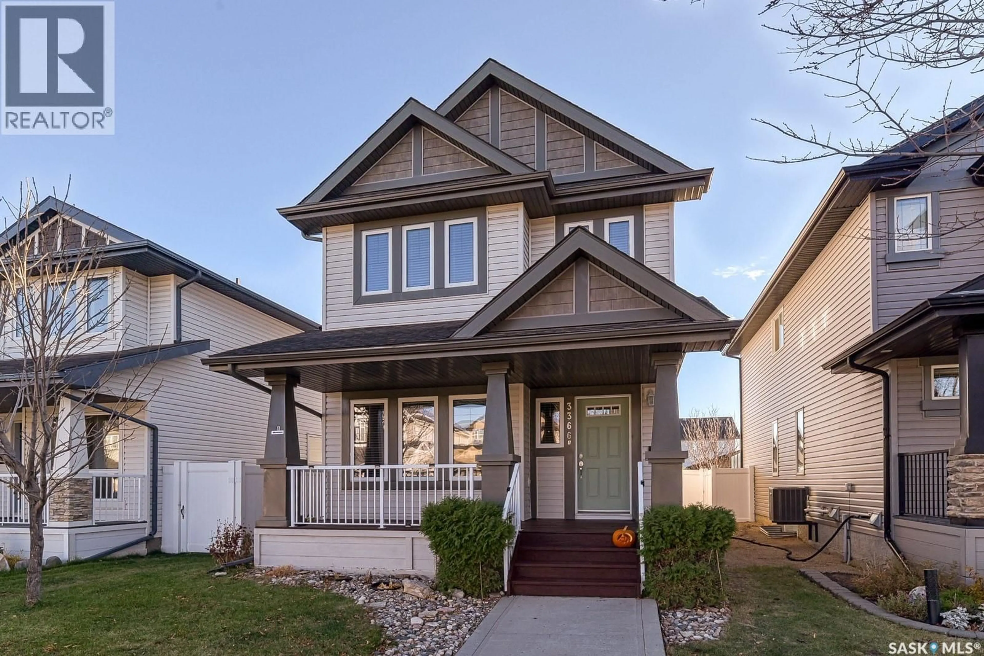 Home with vinyl exterior material, street for 3366 GREEN MOSS LANE, Regina Saskatchewan S4V1P2