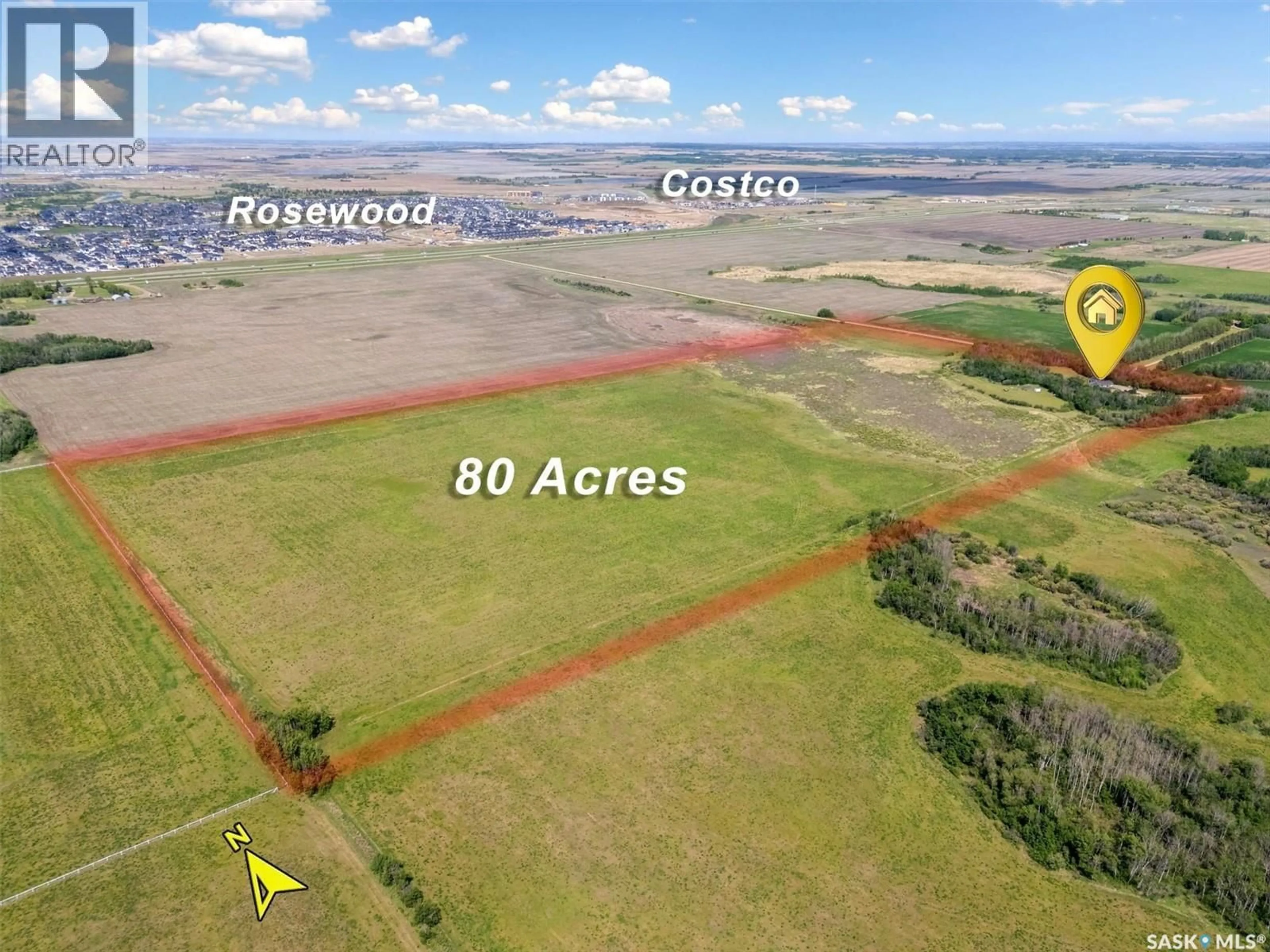 A pic from outside/outdoor area/front of a property/back of a property/a pic from drone, water/lake/river/ocean view for MEADOW ACREAGE, Corman Park Rm No. 344 Saskatchewan S7V0A9