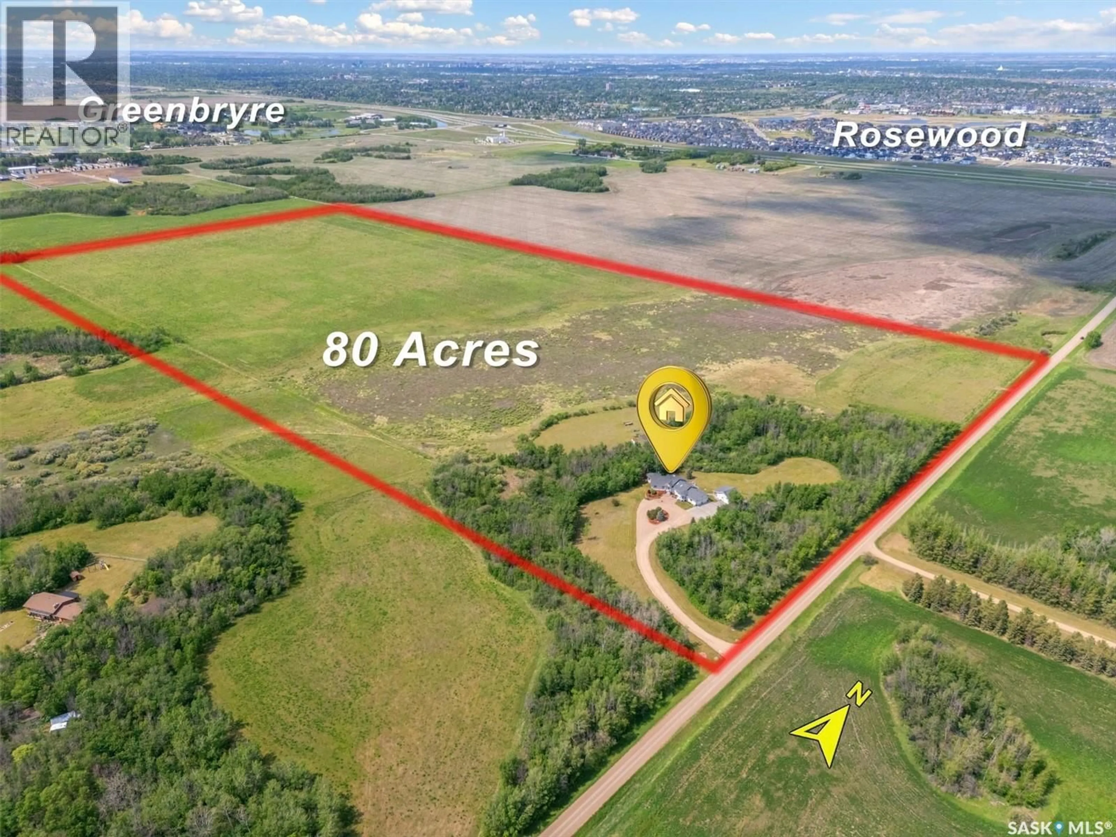 A pic from outside/outdoor area/front of a property/back of a property/a pic from drone, unknown for MEADOW ACREAGE, Corman Park Rm No. 344 Saskatchewan S7V0A9