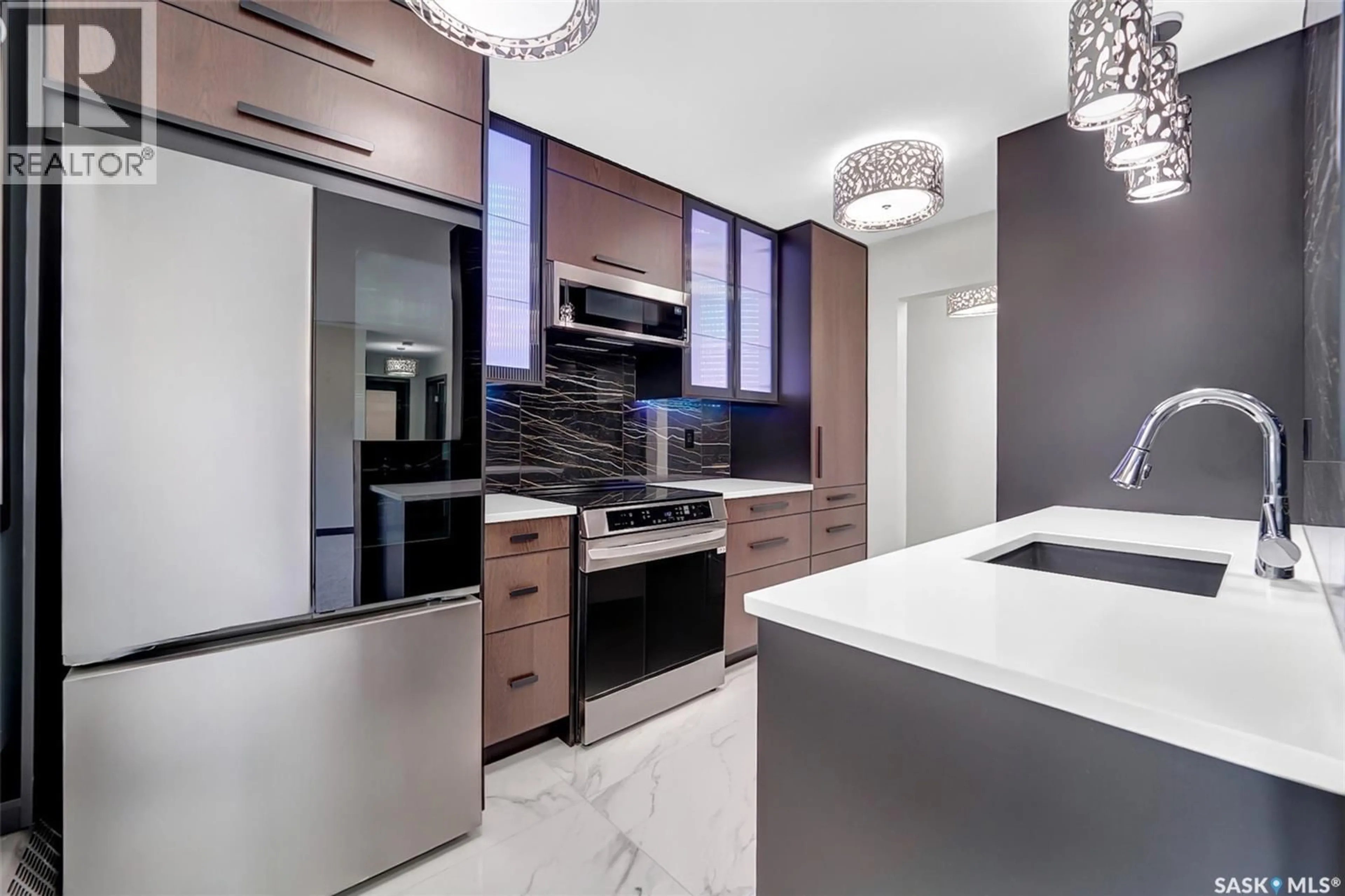 Contemporary kitchen, ceramic/tile floor for 6 1604 MAIN STREET, Saskatoon Saskatchewan S7H0L7