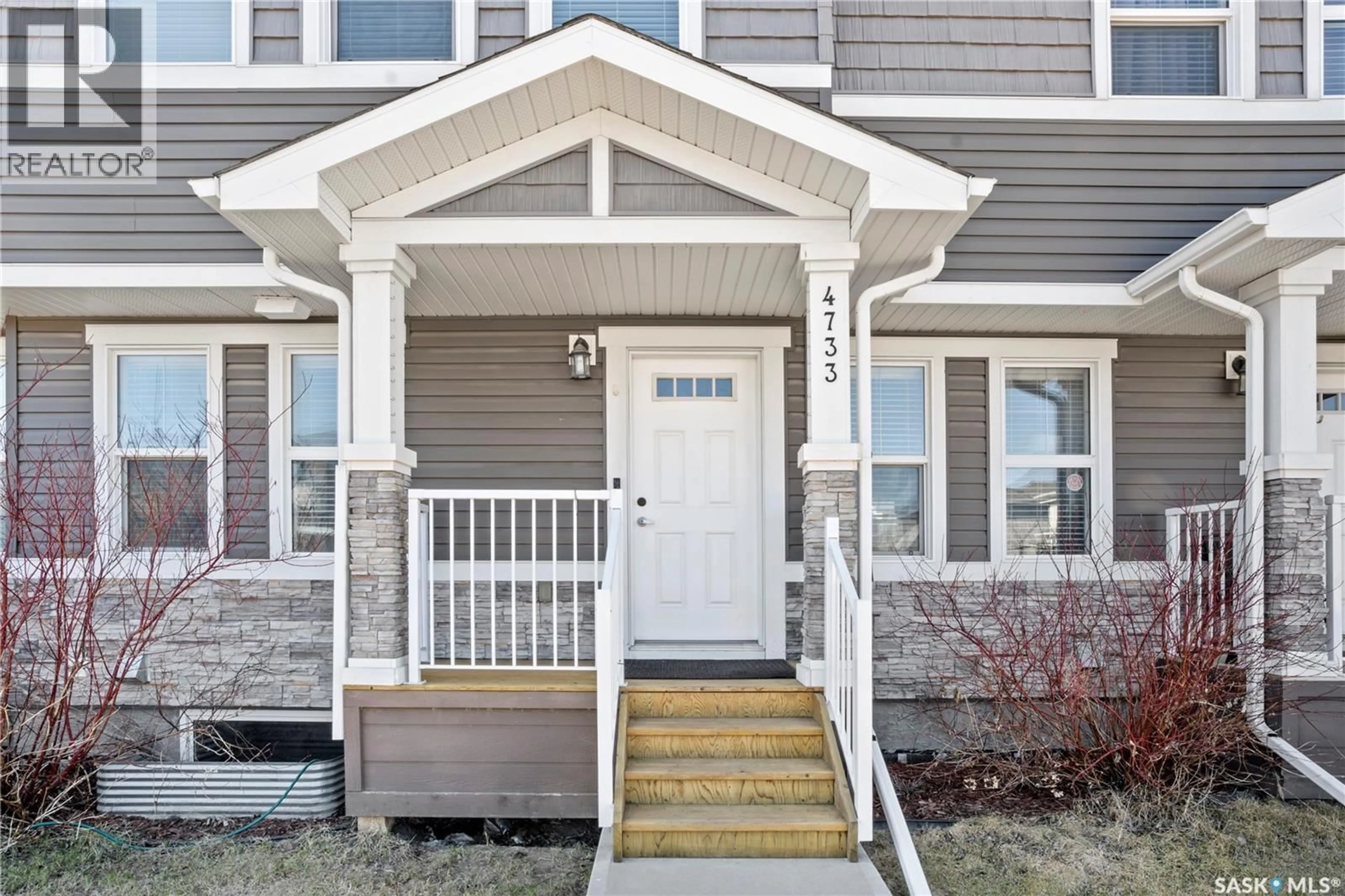 Home with vinyl exterior material, street for E - 4733 PRIMROSE GREEN DRIVE, Regina Saskatchewan S4V3K9