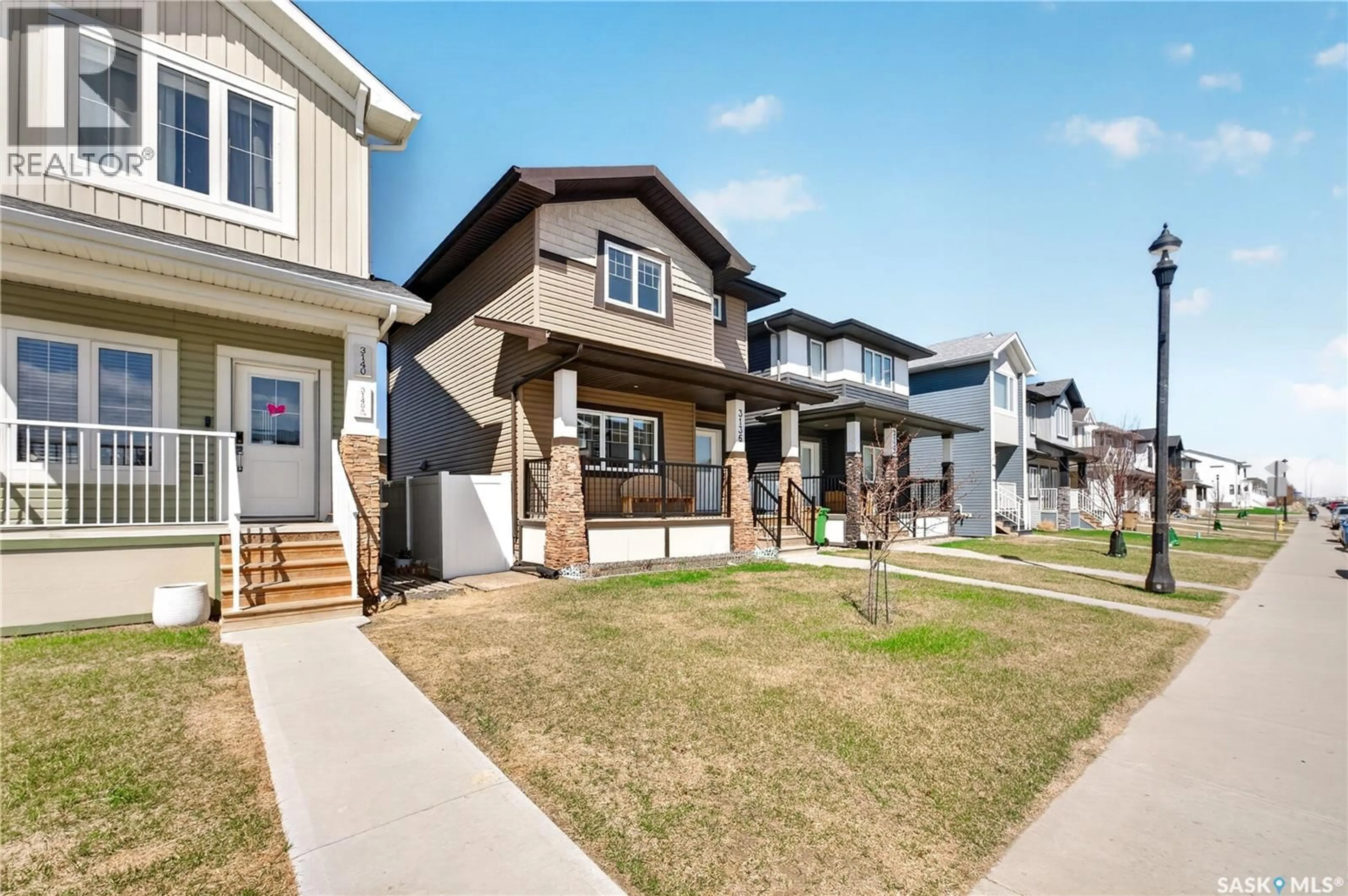 Home with vinyl exterior material, street for 3136 CROSBIE CRESCENT, Regina Saskatchewan S4V3S2