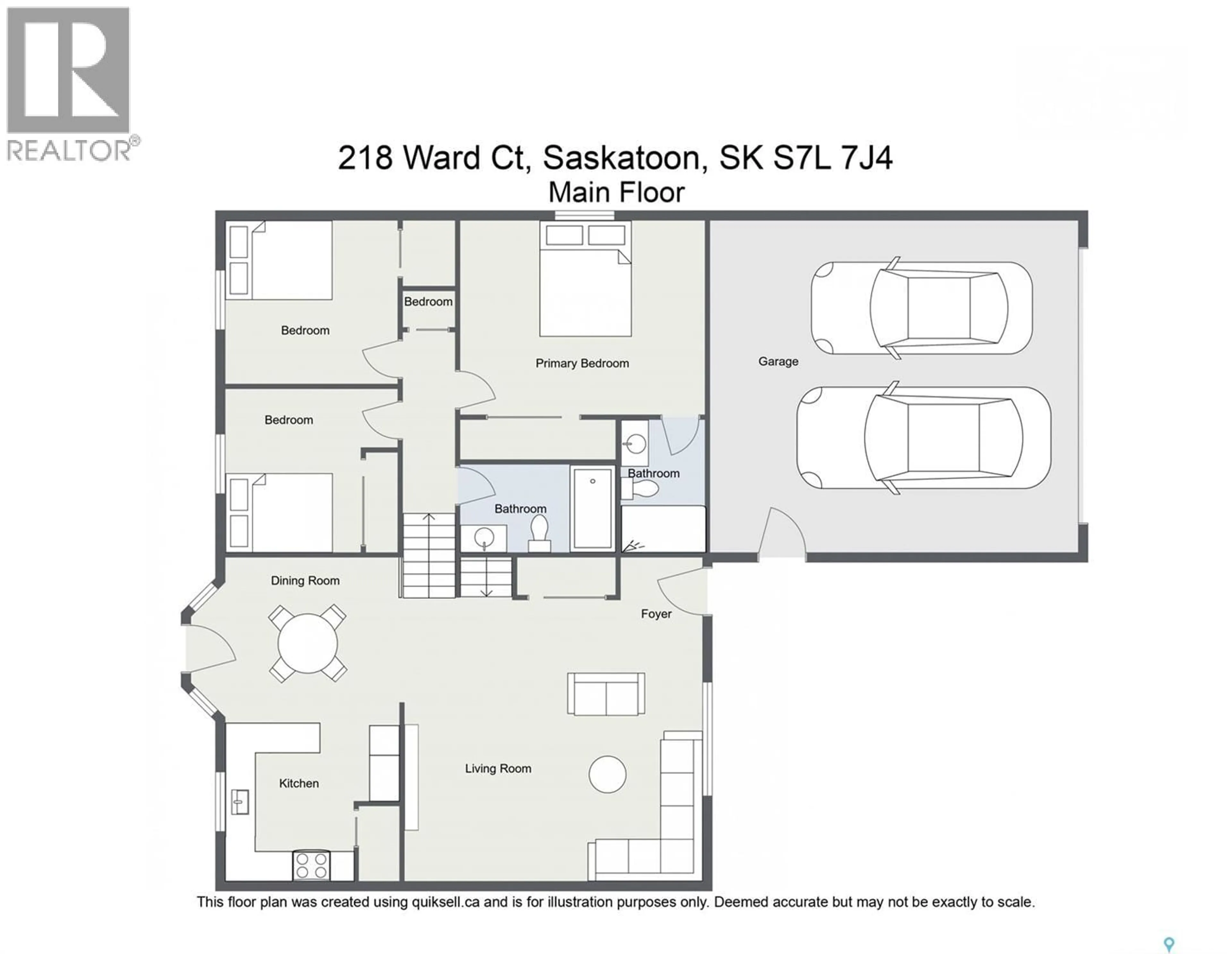 Floor plan for 218 WARD COURT, Saskatoon Saskatchewan S7L6Z9