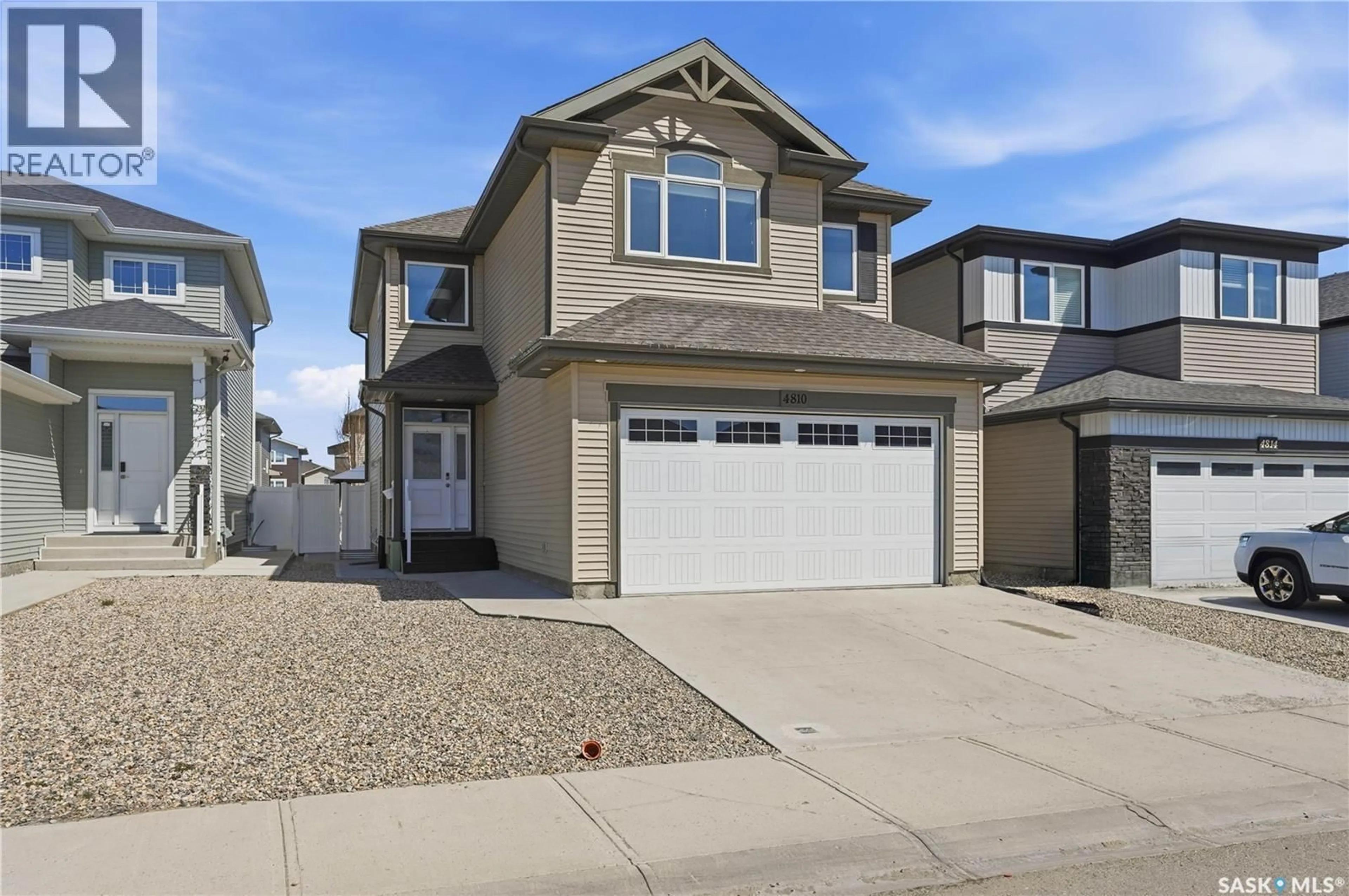 Home with vinyl exterior material, street for E - 4810 GREEN BROOKS WAY, Regina Saskatchewan S4V3K6