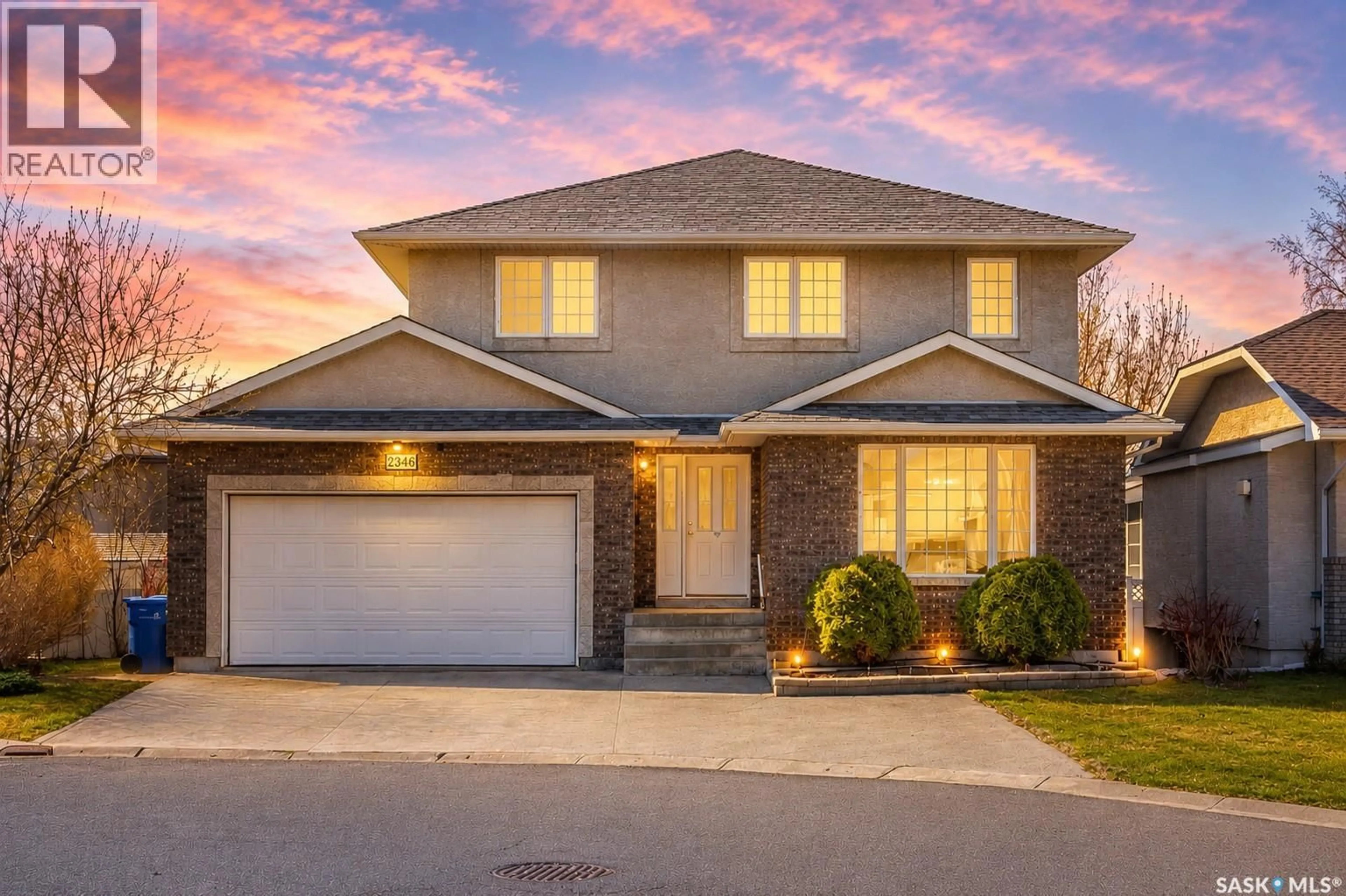 Home with brick exterior material, street for 2346 MCGREGOR PLACE, Regina Saskatchewan S4V2Y4
