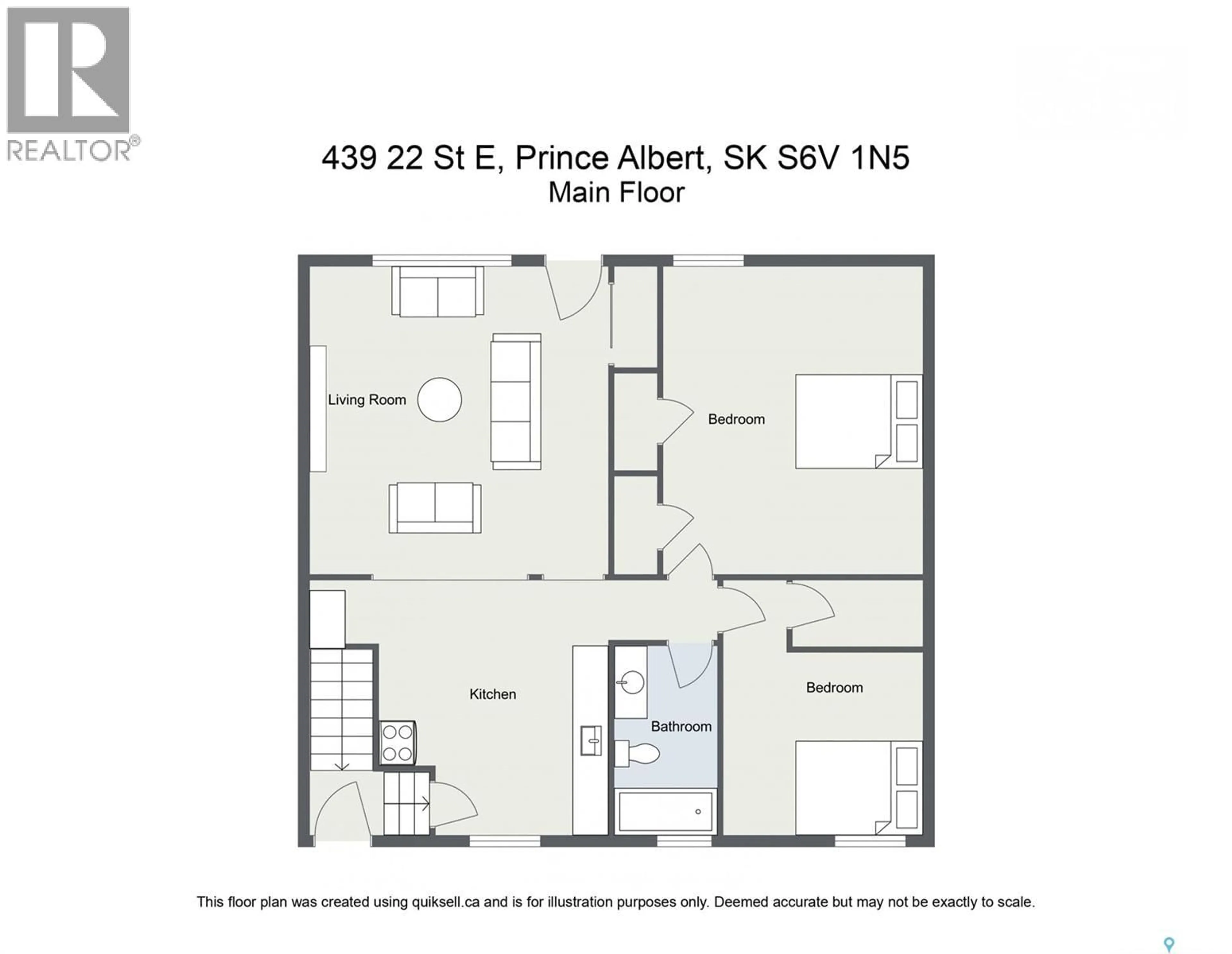 Floor plan for 439 22ND STREET, Prince Albert Saskatchewan S6V1V5