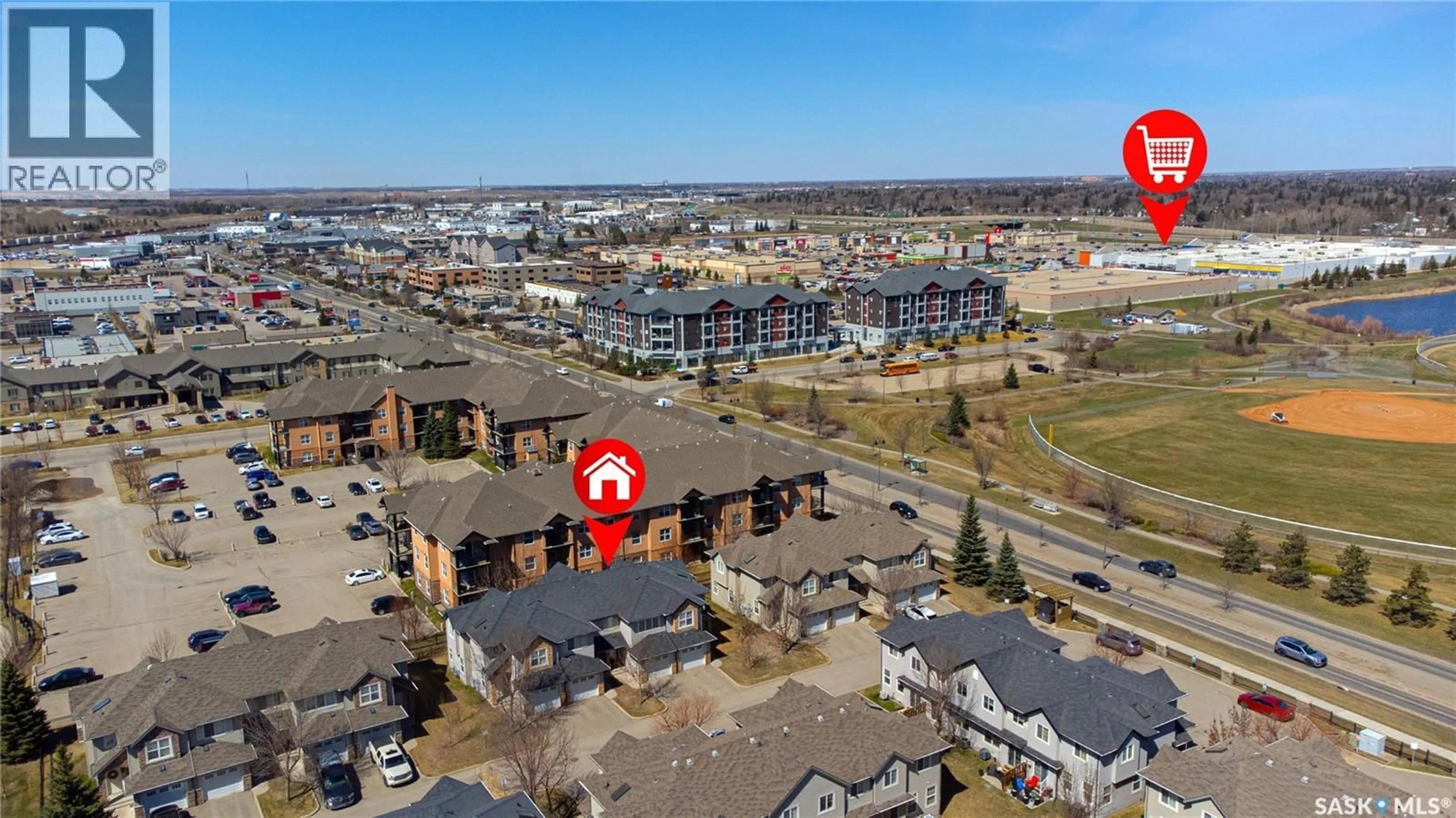 A pic from outside/outdoor area/front of a property/back of a property/a pic from drone, city buildings view from balcony for 105 - 306 LYND CRESCENT, Saskatoon Saskatchewan S7T0C3