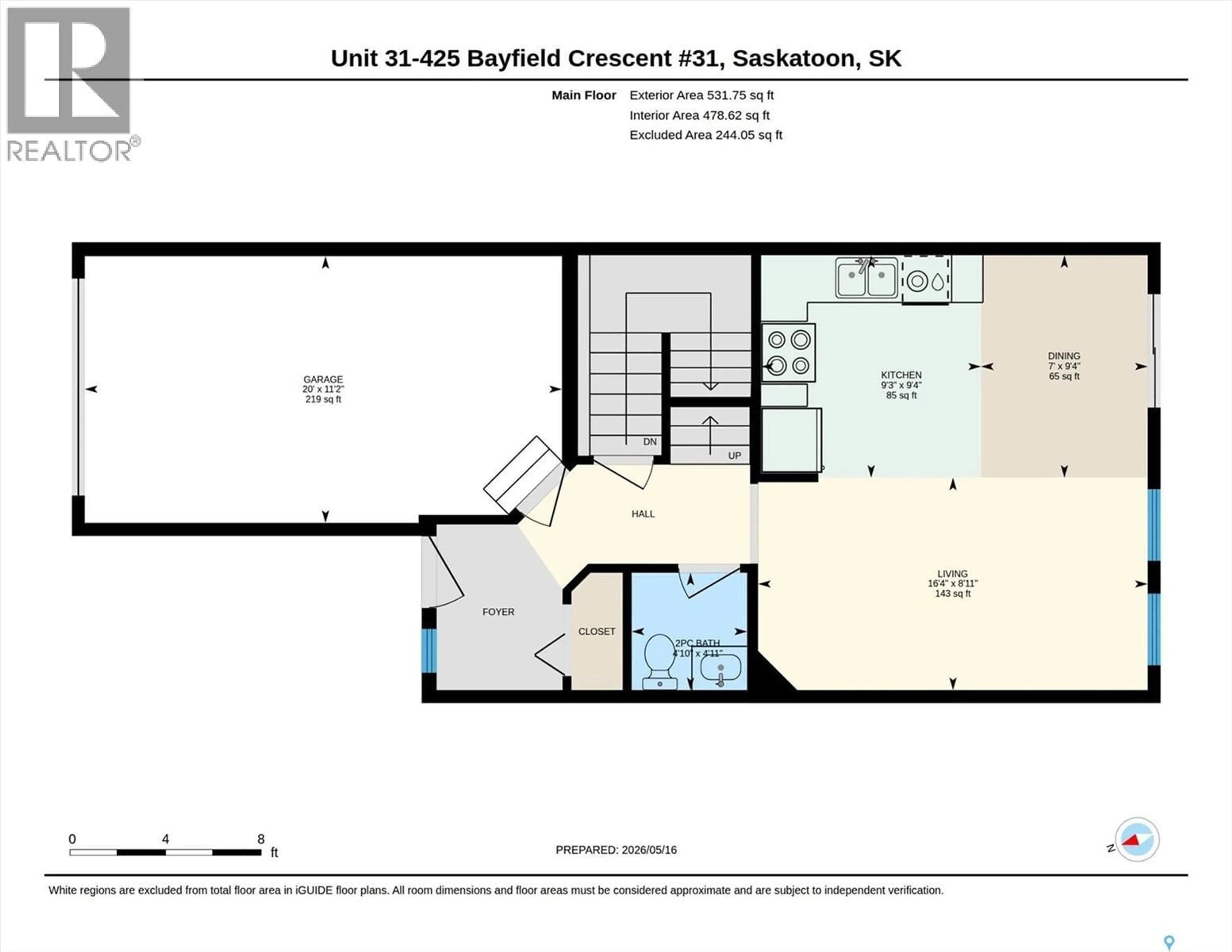 Floor plan for 425 - 31 BAYFIELD CRESCENT, Saskatoon Saskatchewan S7V1E6
