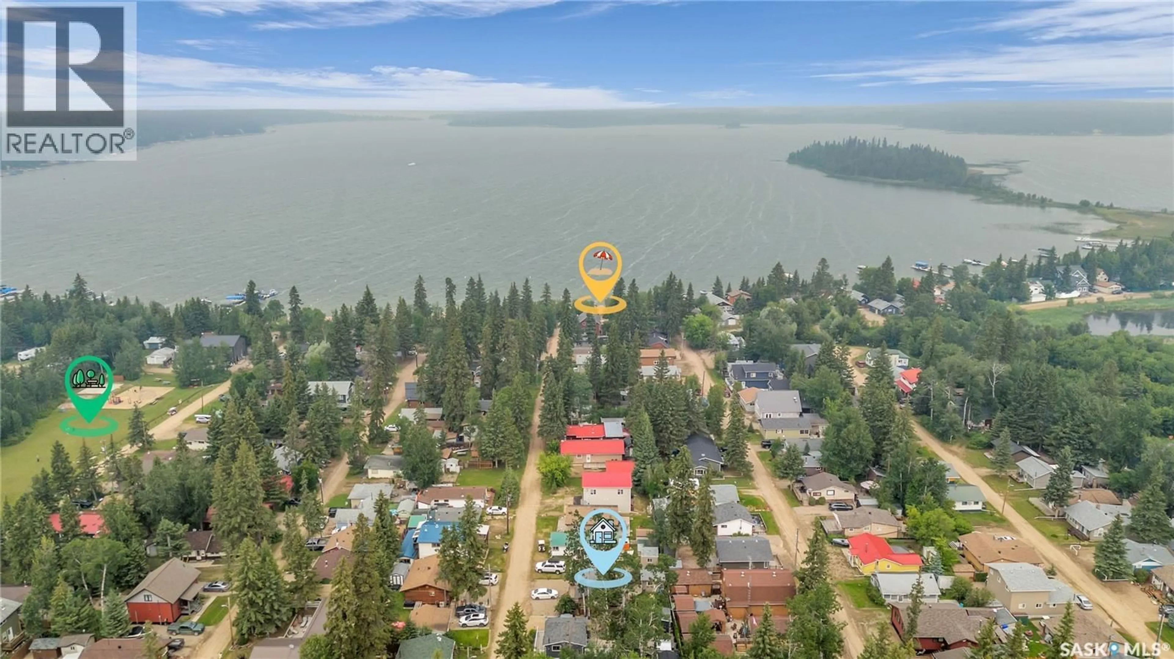 A pic from outside/outdoor area/front of a property/back of a property/a pic from drone, water/lake/river/ocean view for 30 6TH STREET, Lakeland Rm No. 521 Saskatchewan S0J0N0
