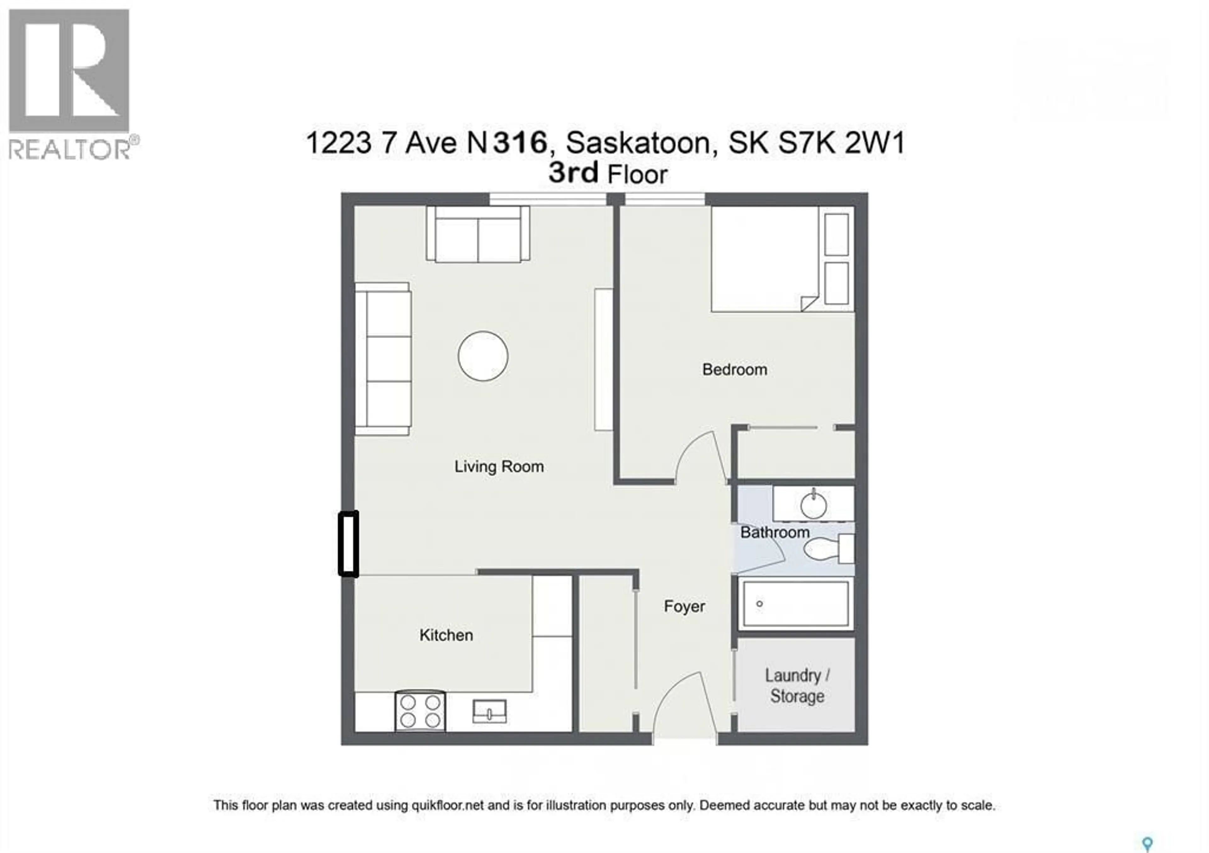 Floor plan for N - 316 1223 7TH AVENUE, Saskatoon Saskatchewan S7K2W1