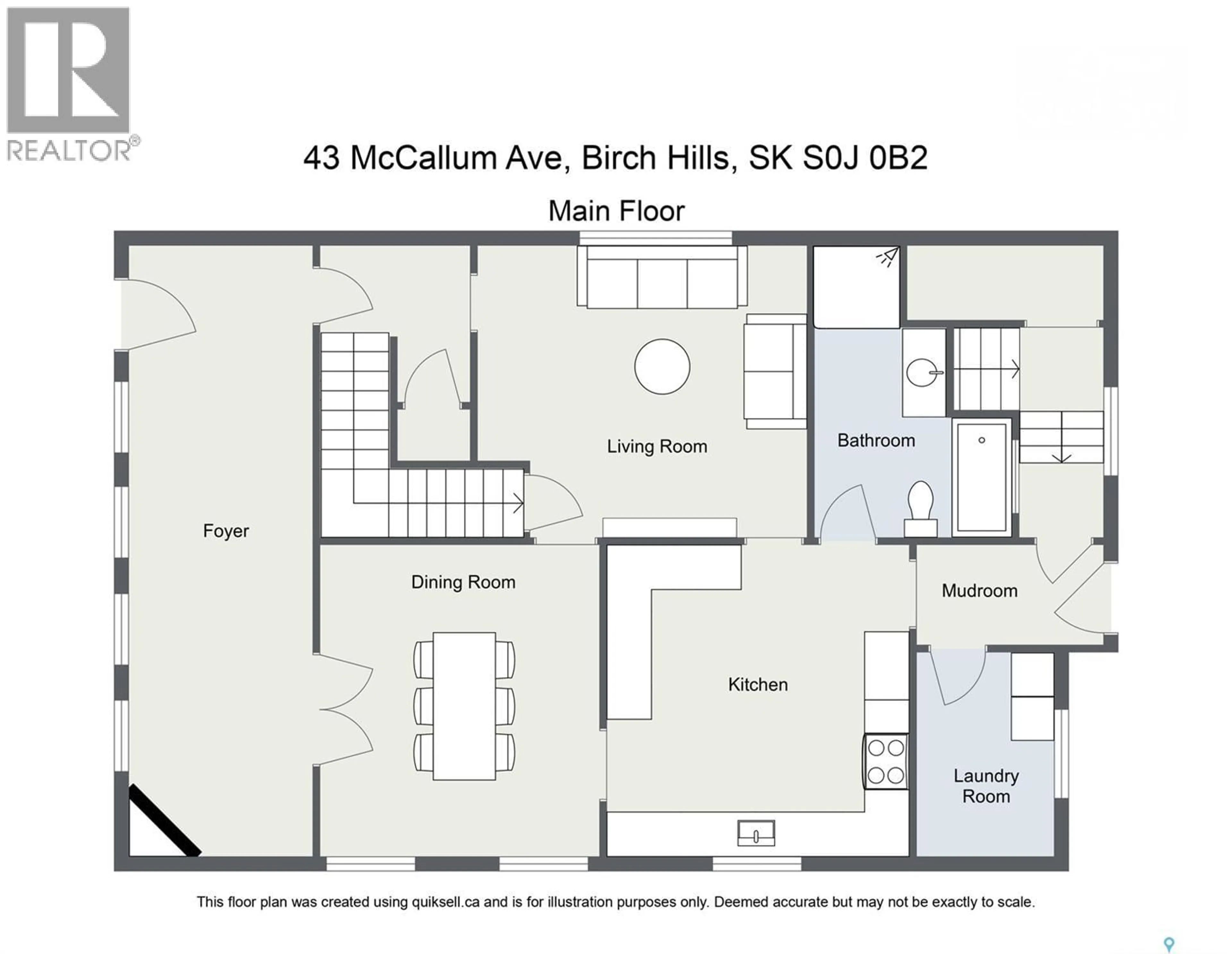 Floor plan for 43 MCCALLUM AVENUE, Birch Hills Saskatchewan S0J0G0