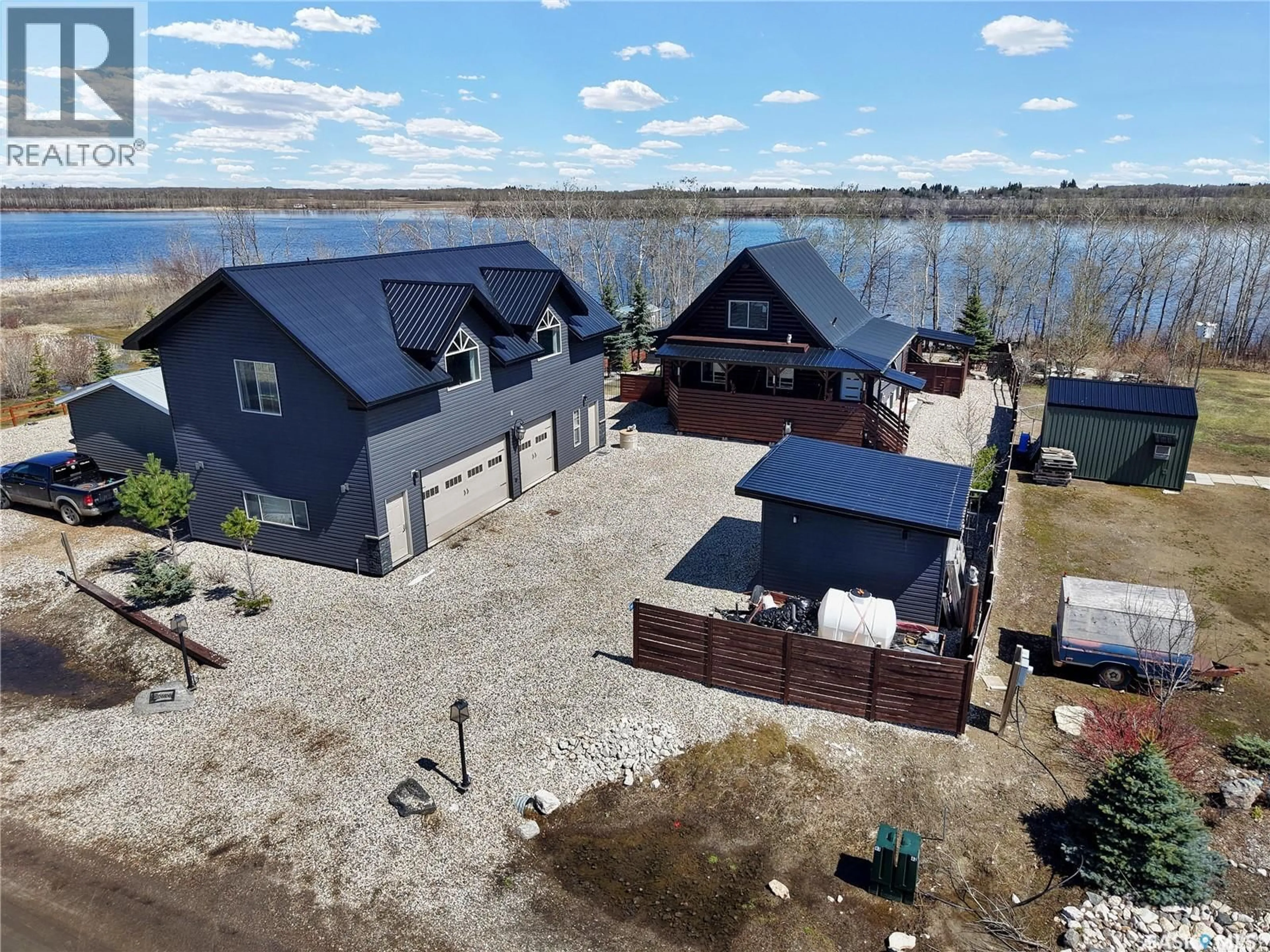 A pic from outside/outdoor area/front of a property/back of a property/a pic from drone, water/lake/river/ocean view for 43 LAKESHORE DRIVE, Three Lakes Rm No. 400 Saskatchewan S0K2X0