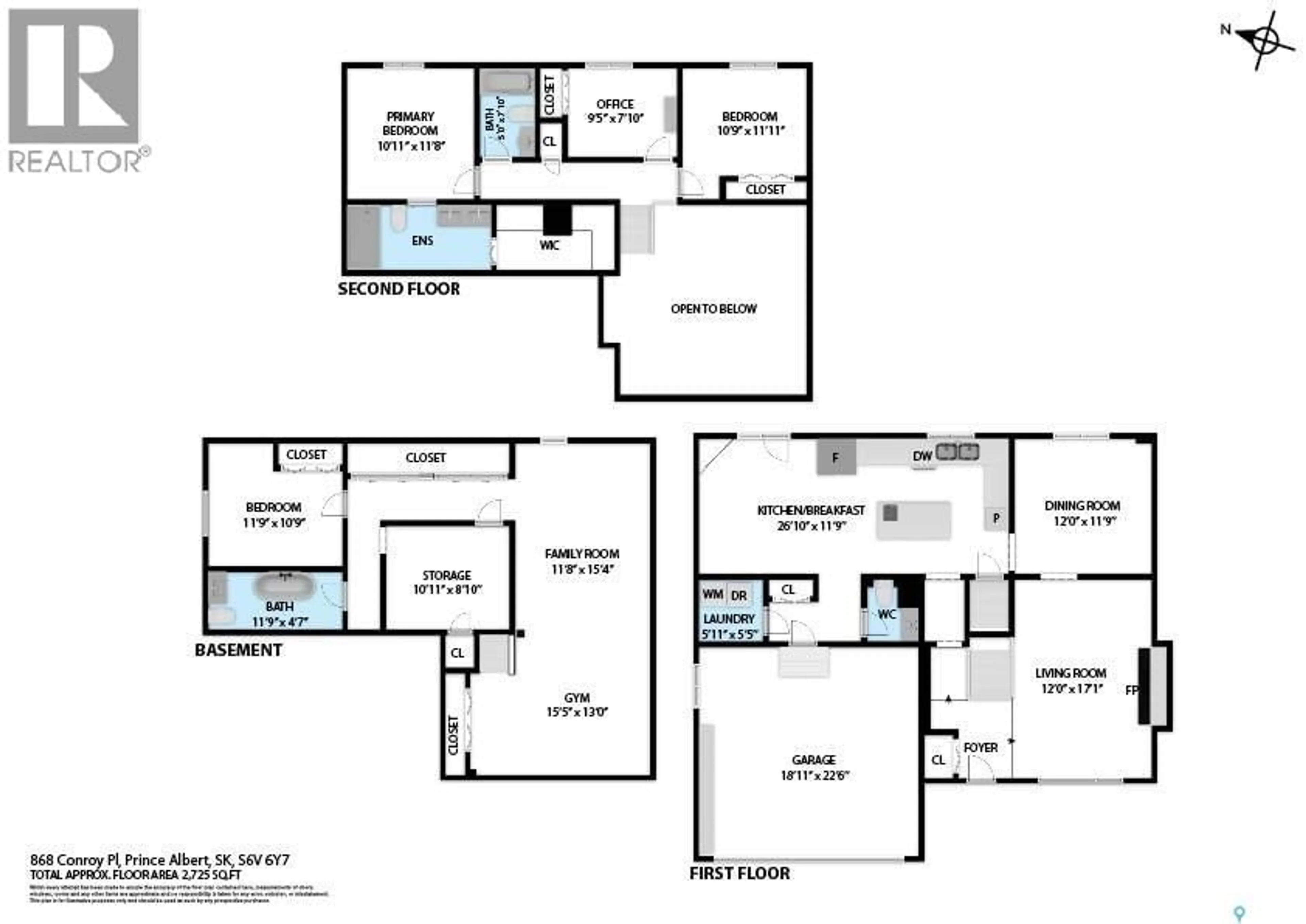 Floor plan for 868 CONROY PLACE, Prince Albert Saskatchewan S6V6Y7