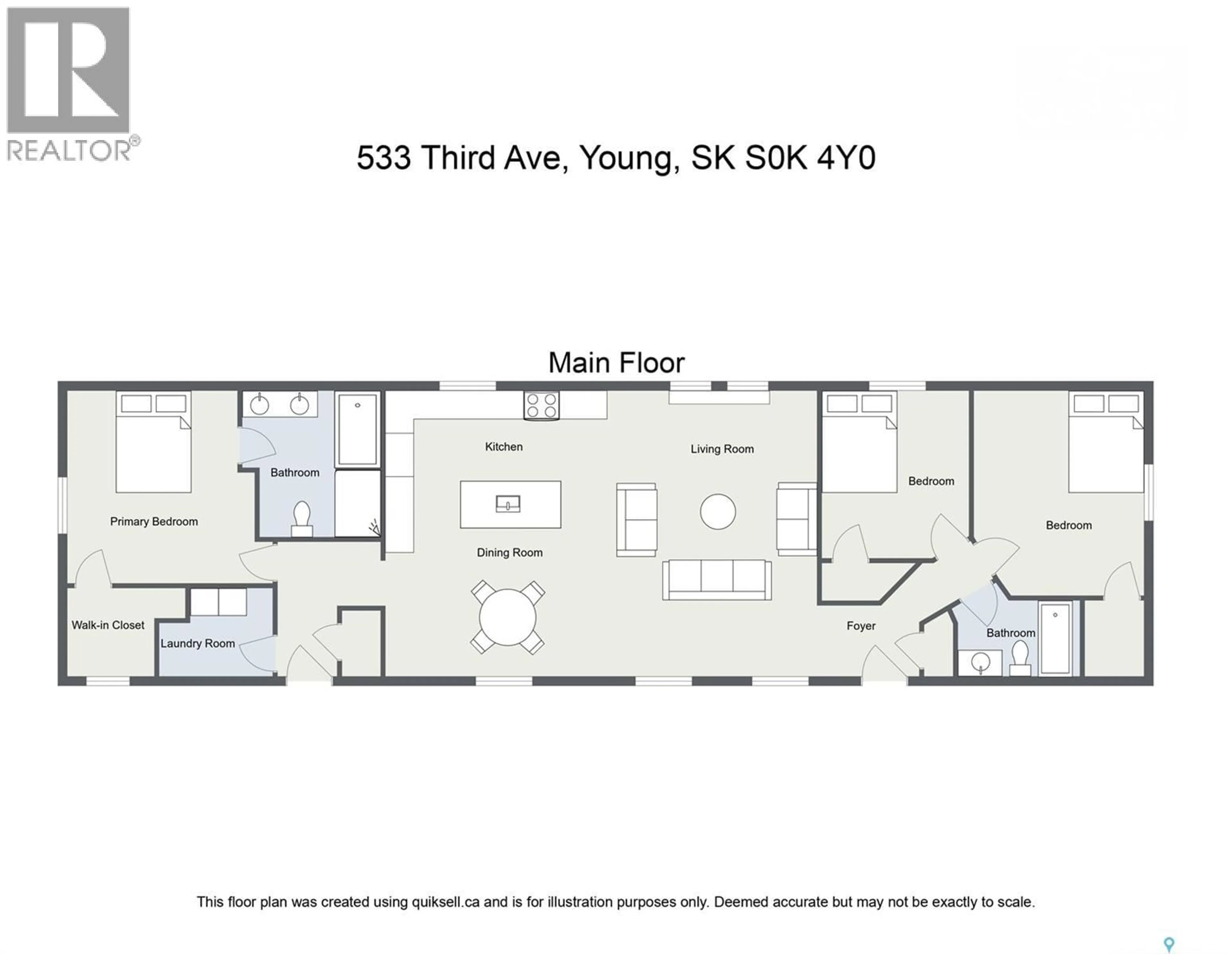 Floor plan for 533 3RD AVENUE, Young Saskatchewan S0K4Y0