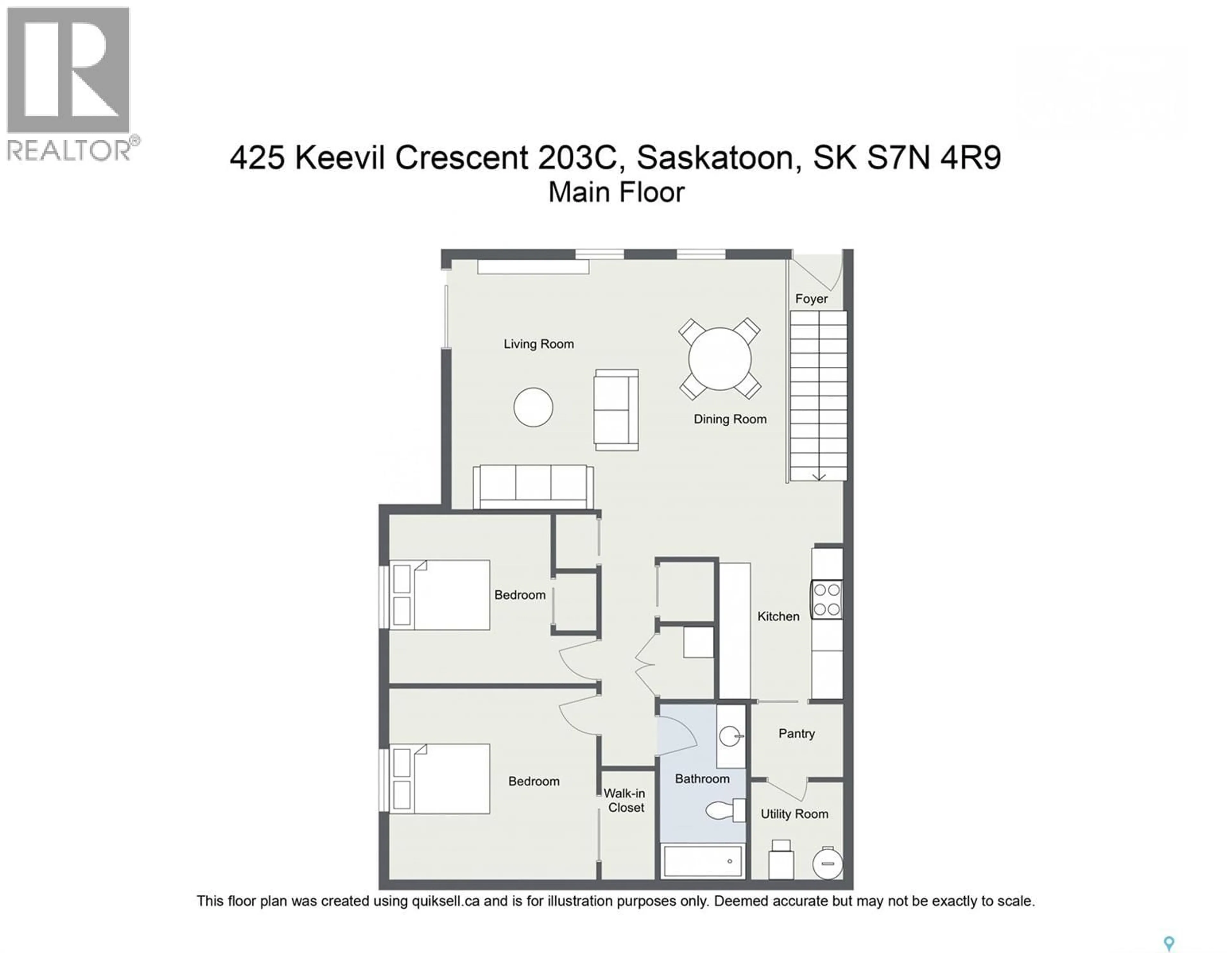 Floor plan for 203C - 425 KEEVIL CRESCENT, Saskatoon Saskatchewan S7N4R9