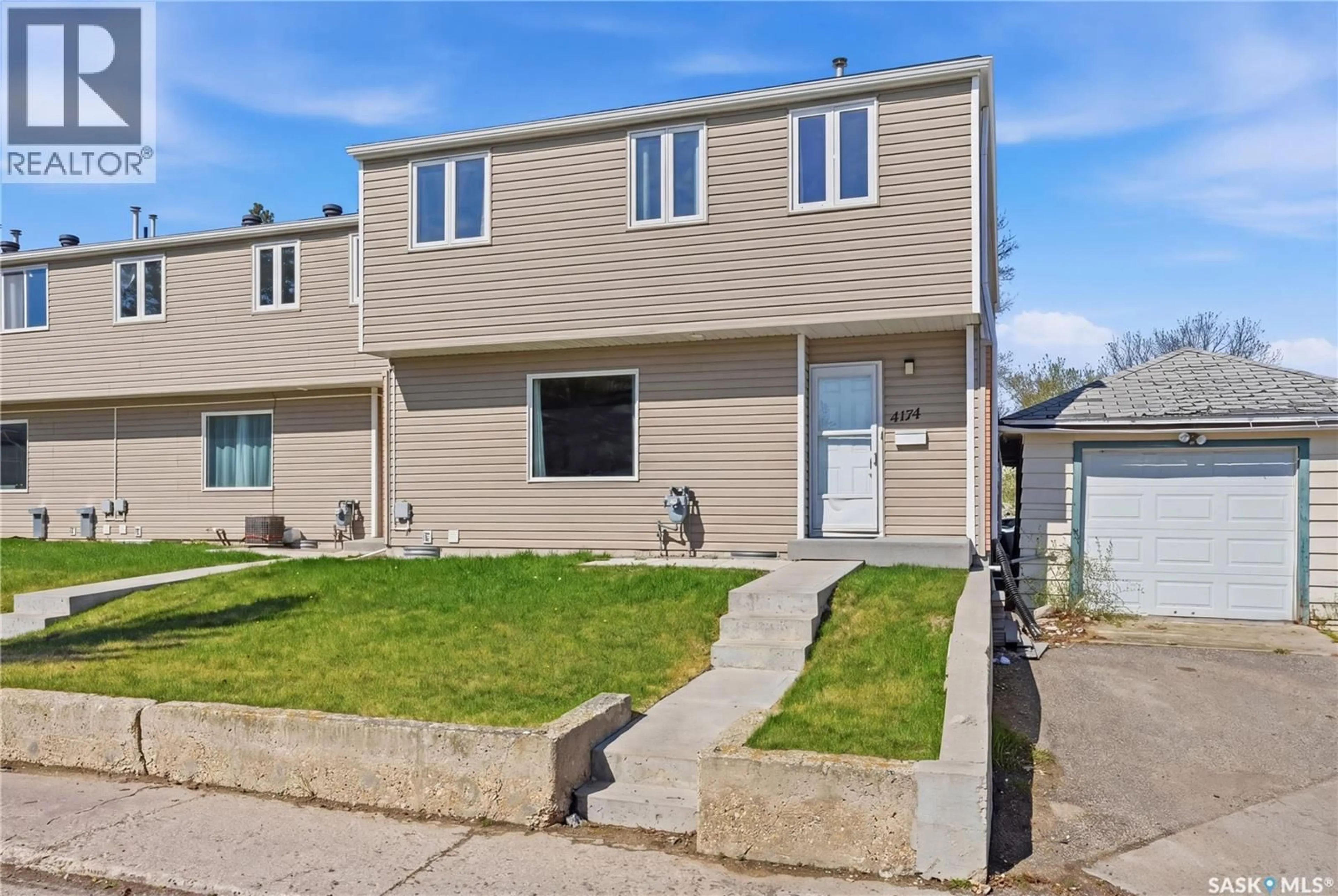 Home with vinyl exterior material, street for 4174 CASTLE ROAD, Regina Saskatchewan S4S6A4