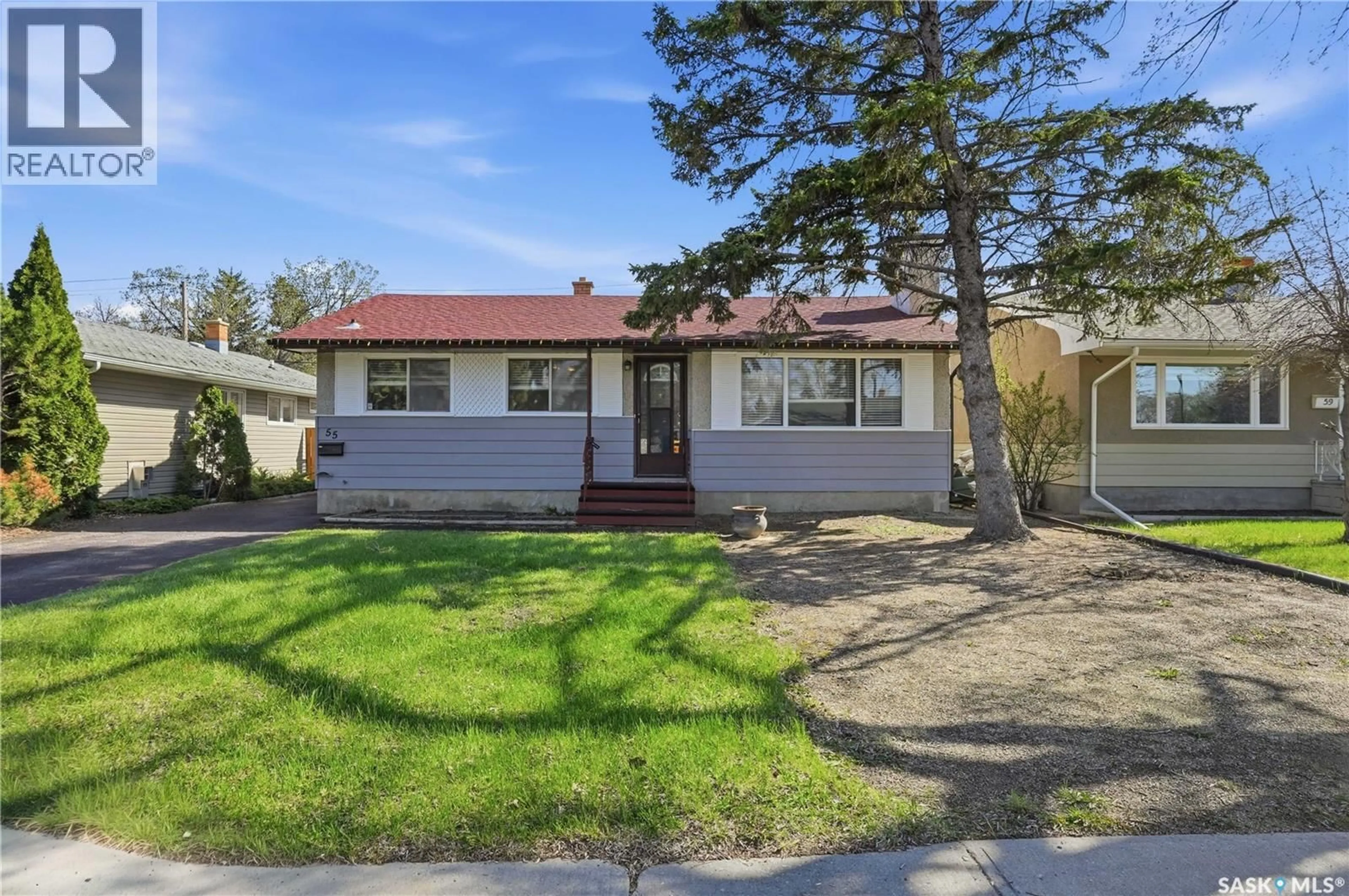 Home with vinyl exterior material, street for 55 DONAHUE AVENUE, Regina Saskatchewan S4R3Y7