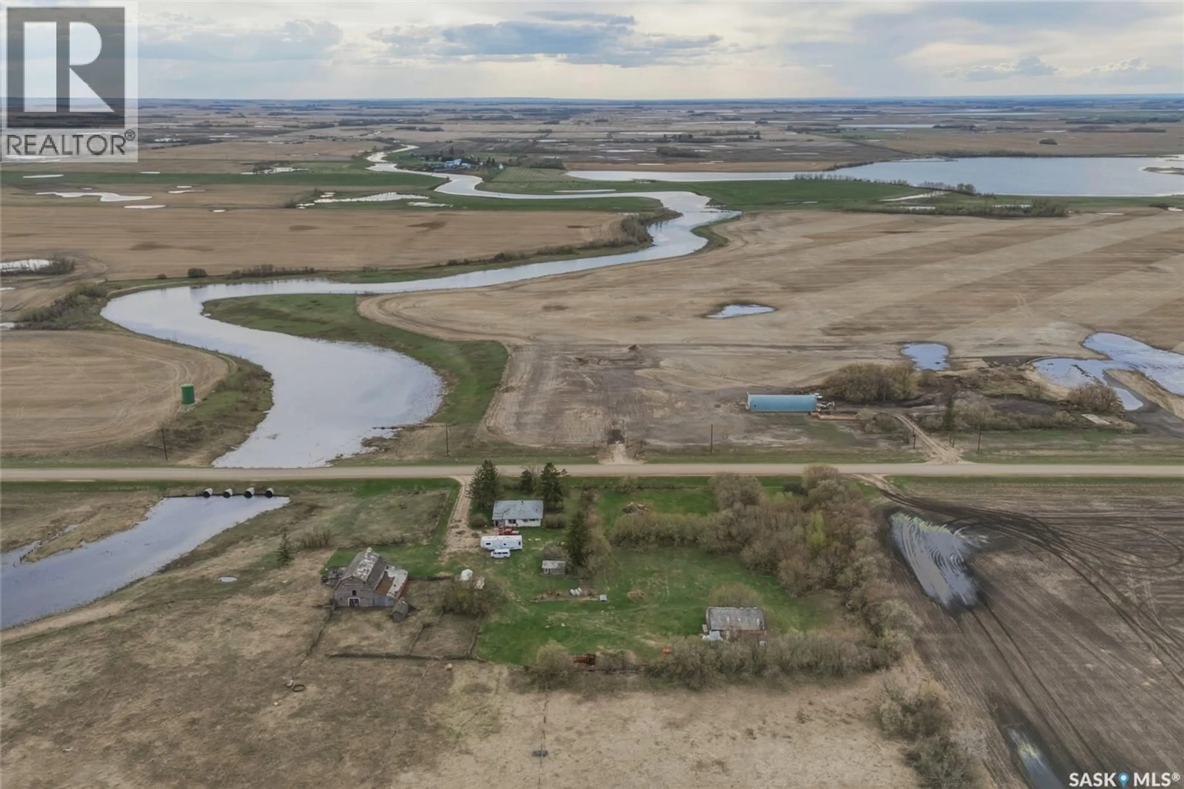 A pic from outside/outdoor area/front of a property/back of a property/a pic from drone, water/lake/river/ocean view for HAGEL ACREAGE, Rosthern Rm No. 403 Saskatchewan S0K4O3