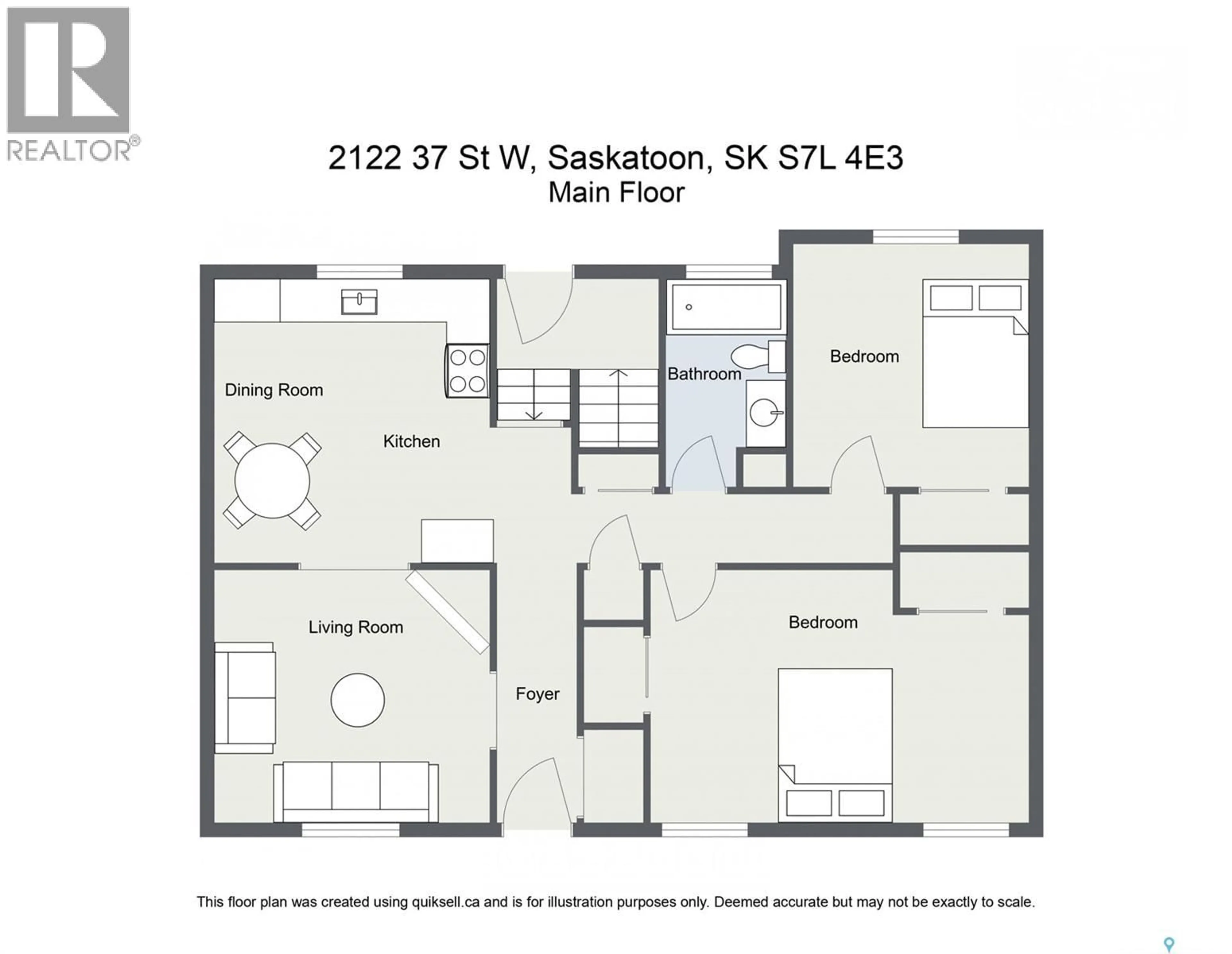 Floor plan for 2122 37TH STREET, Saskatoon Saskatchewan S7L4E3