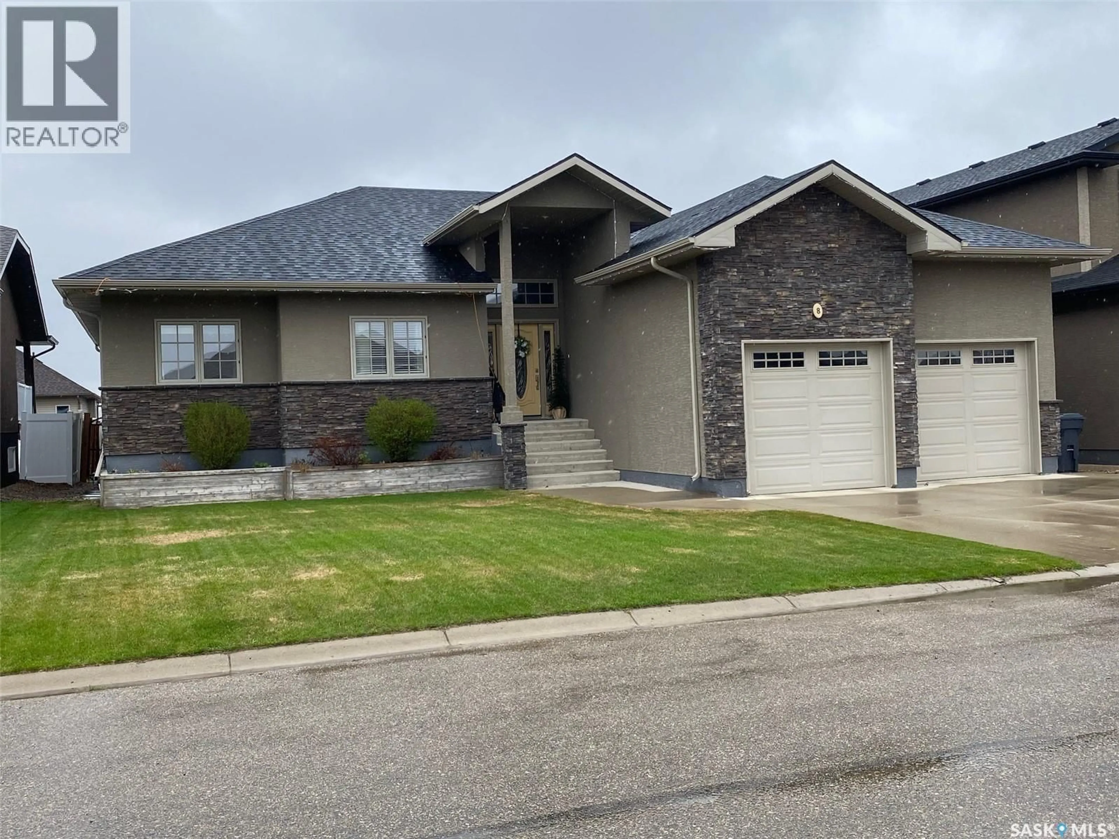Home with vinyl exterior material, street for 8 PARTRIDGE COURT, Yorkton Saskatchewan S3N3J8