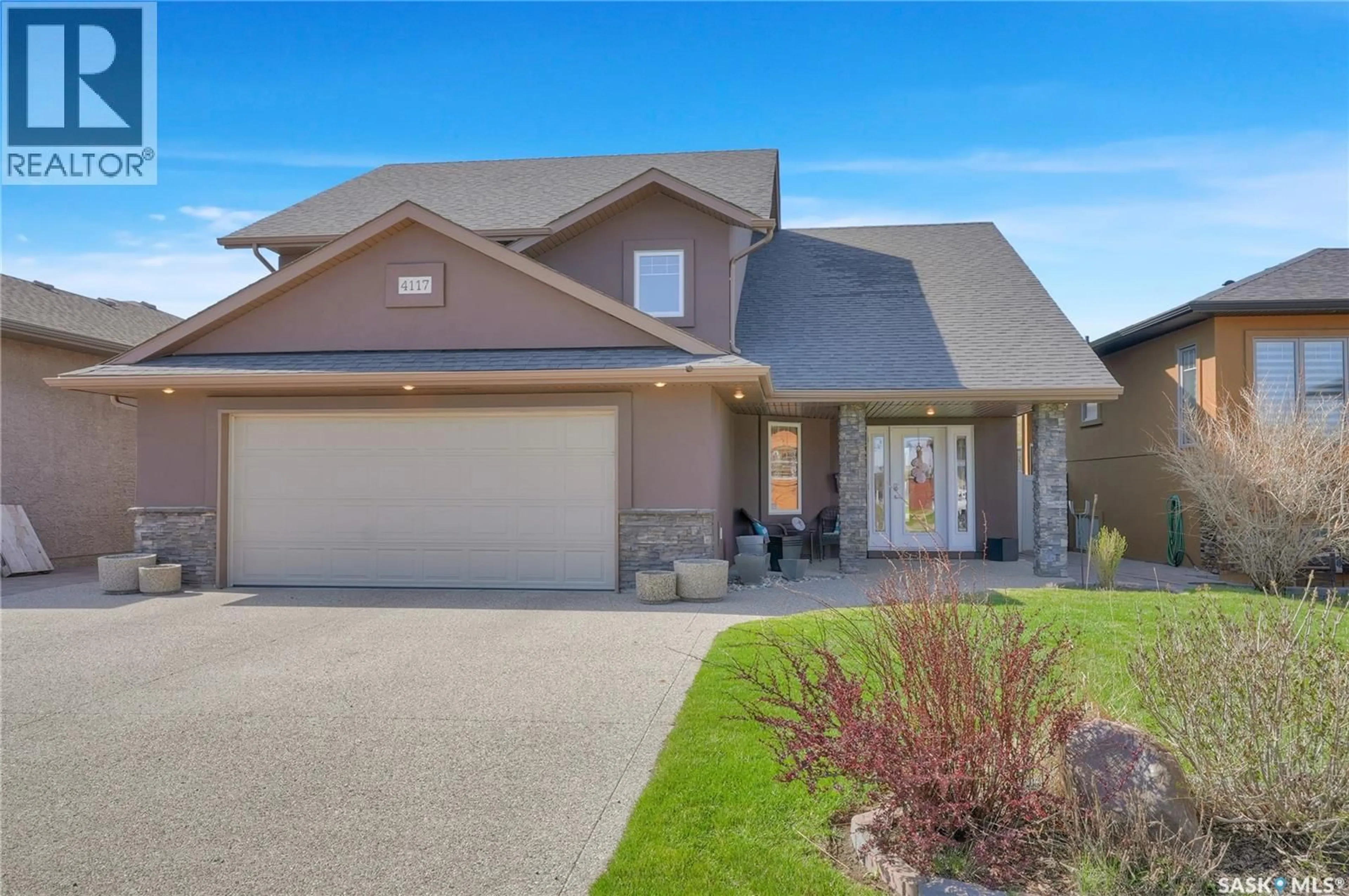 Home with brick exterior material, street for 4117 GREEN ROSE CRESCENT, Regina Saskatchewan S4V1M6