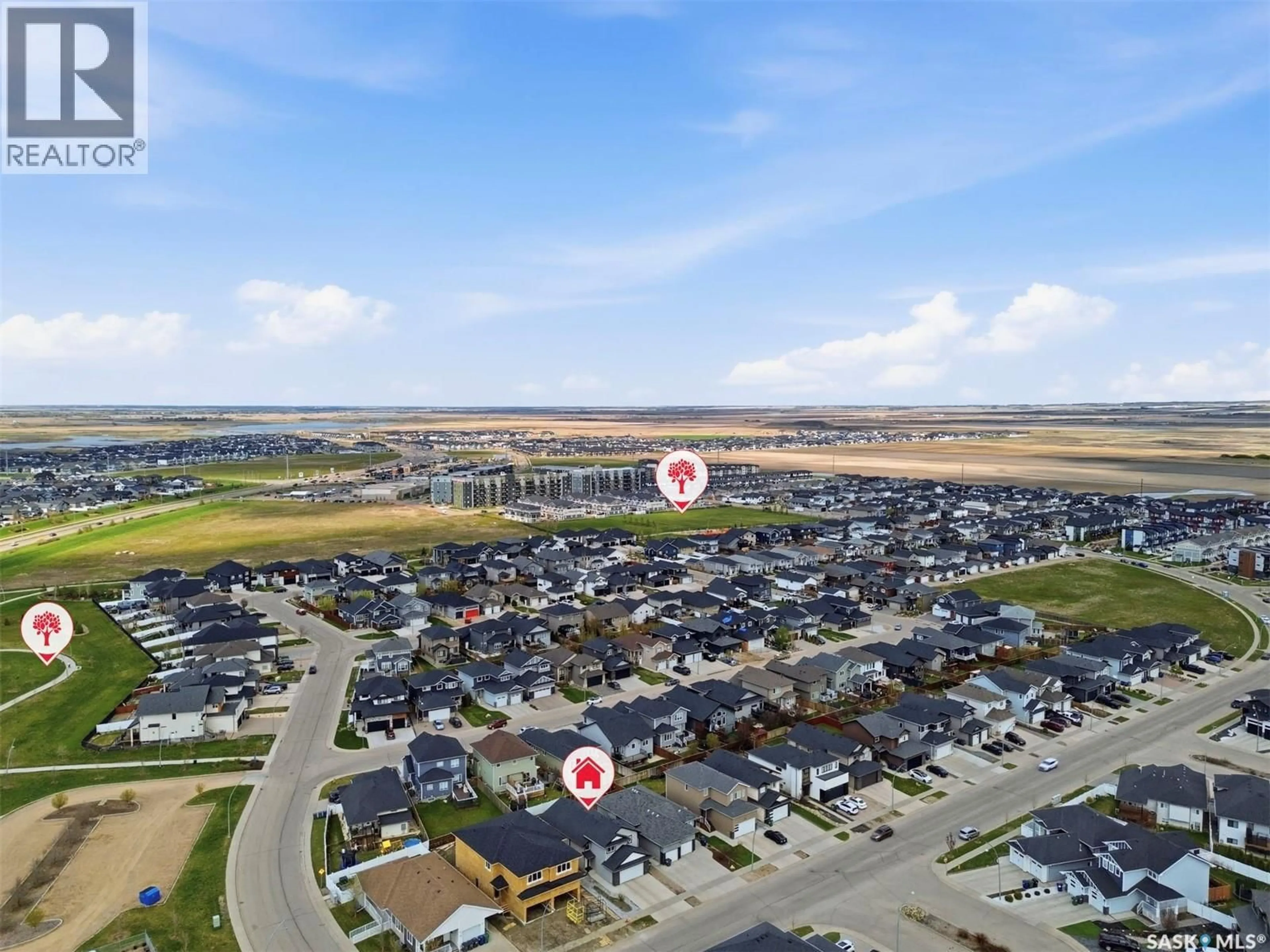 A pic from outside/outdoor area/front of a property/back of a property/a pic from drone, street for 211 BALTZAN BOULEVARD, Saskatoon Saskatchewan S7W0S2