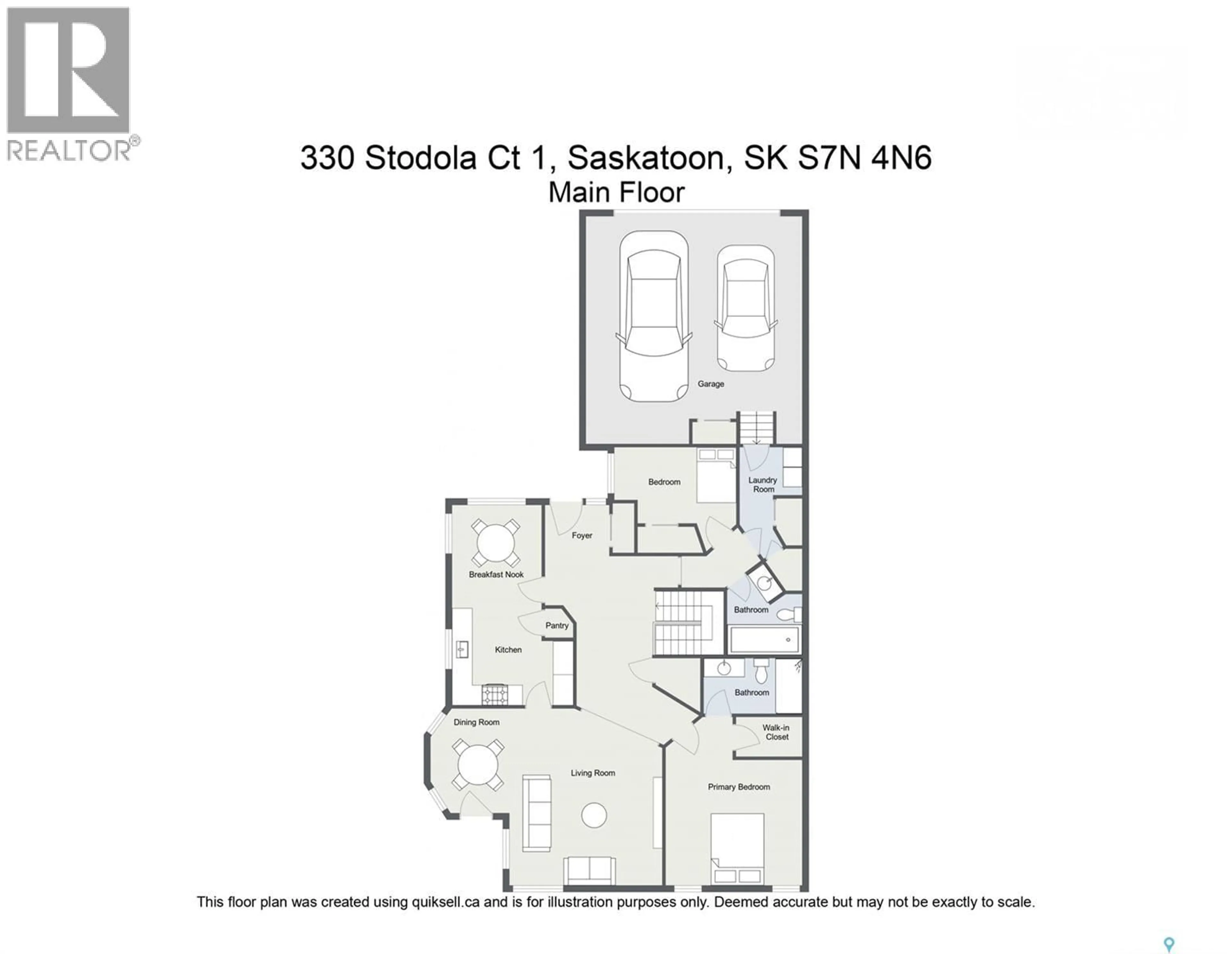 Floor plan for 1 330 STODOLA COURT, Saskatoon Saskatchewan S7N1N9