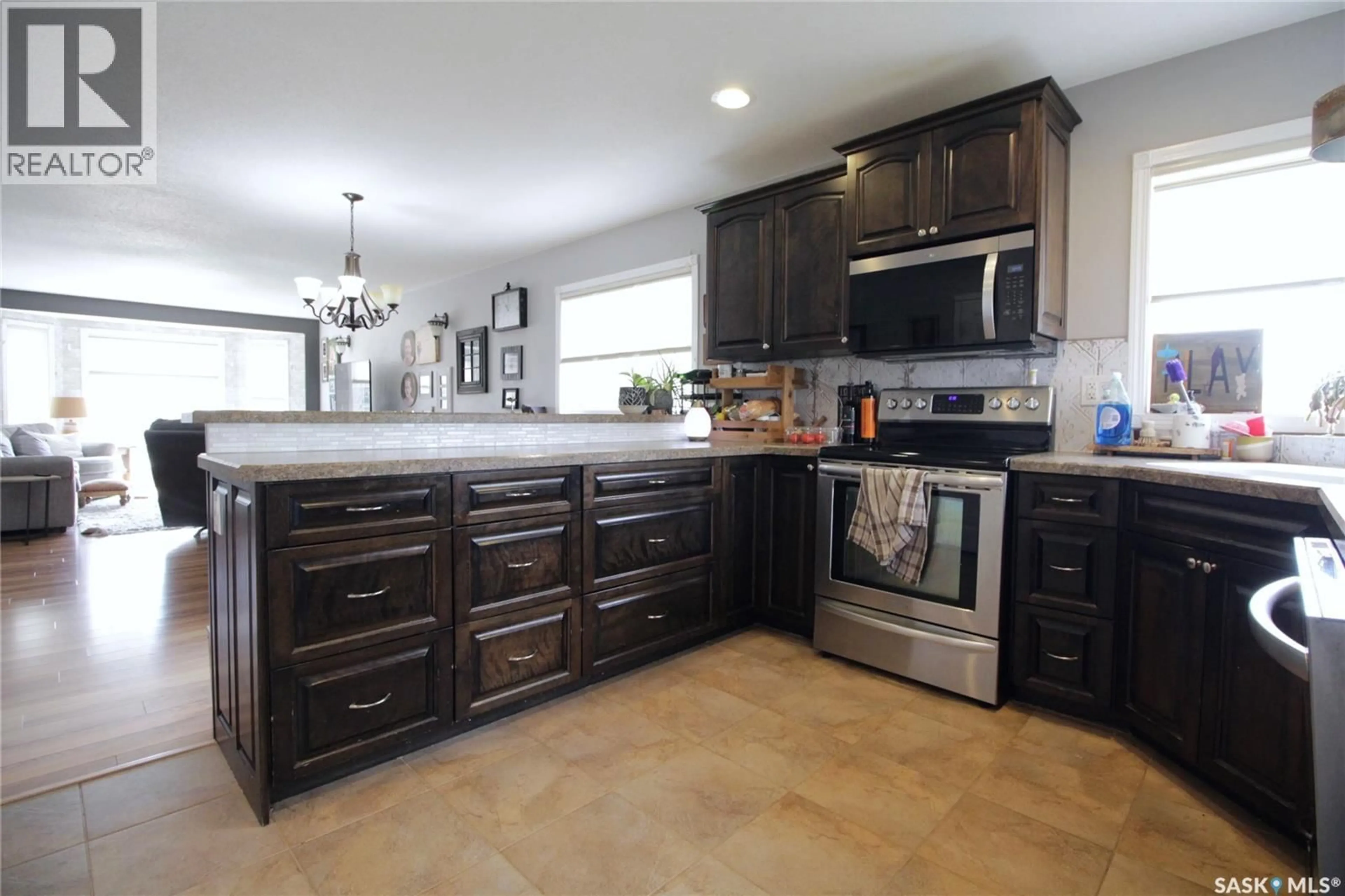 Open concept kitchen, ceramic/tile floor for 608 ALBERNI STREET, Moosomin Saskatchewan S0G3N0