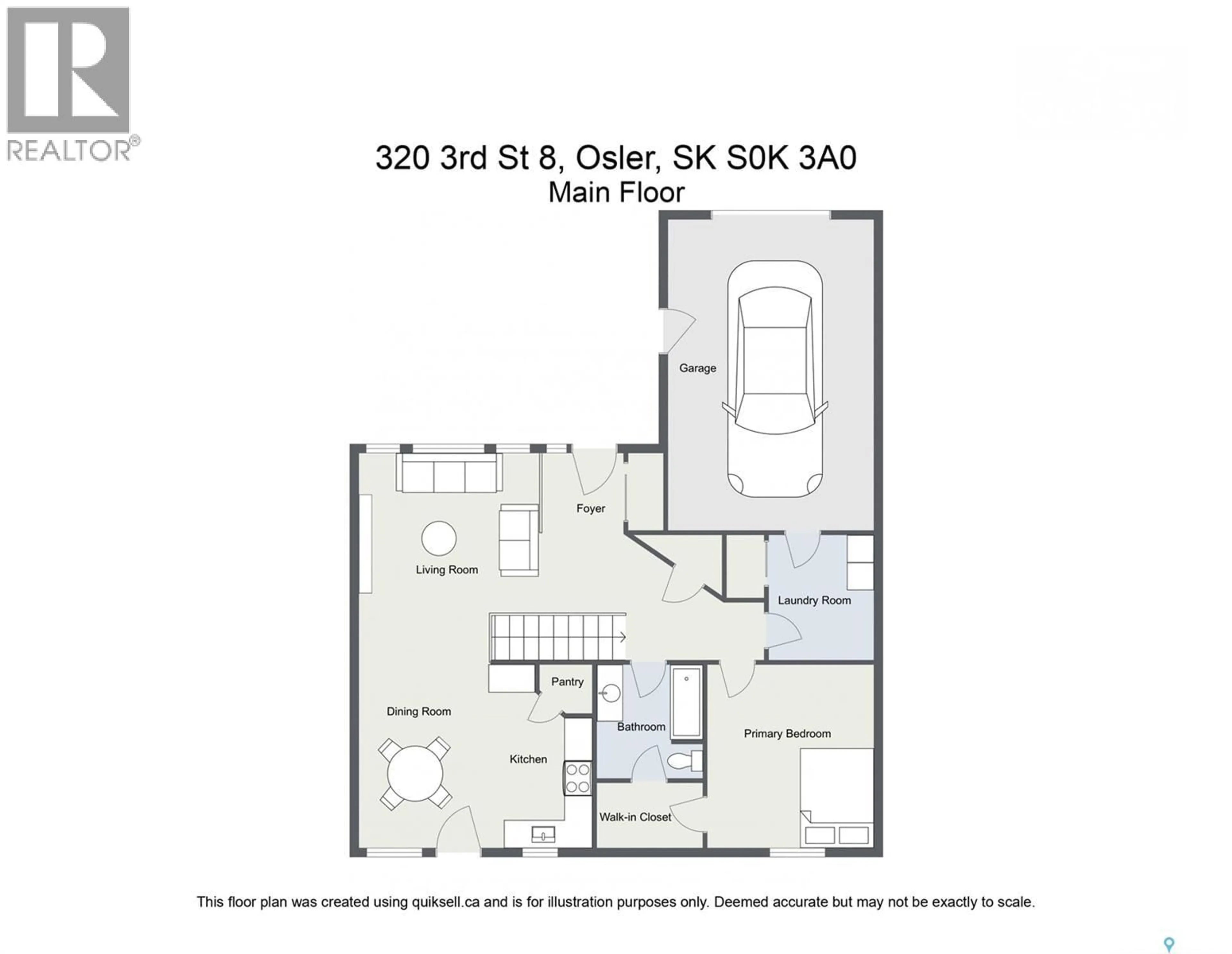 Floor plan for 8 320 3RD STREET, Osler Saskatchewan S0K3A0