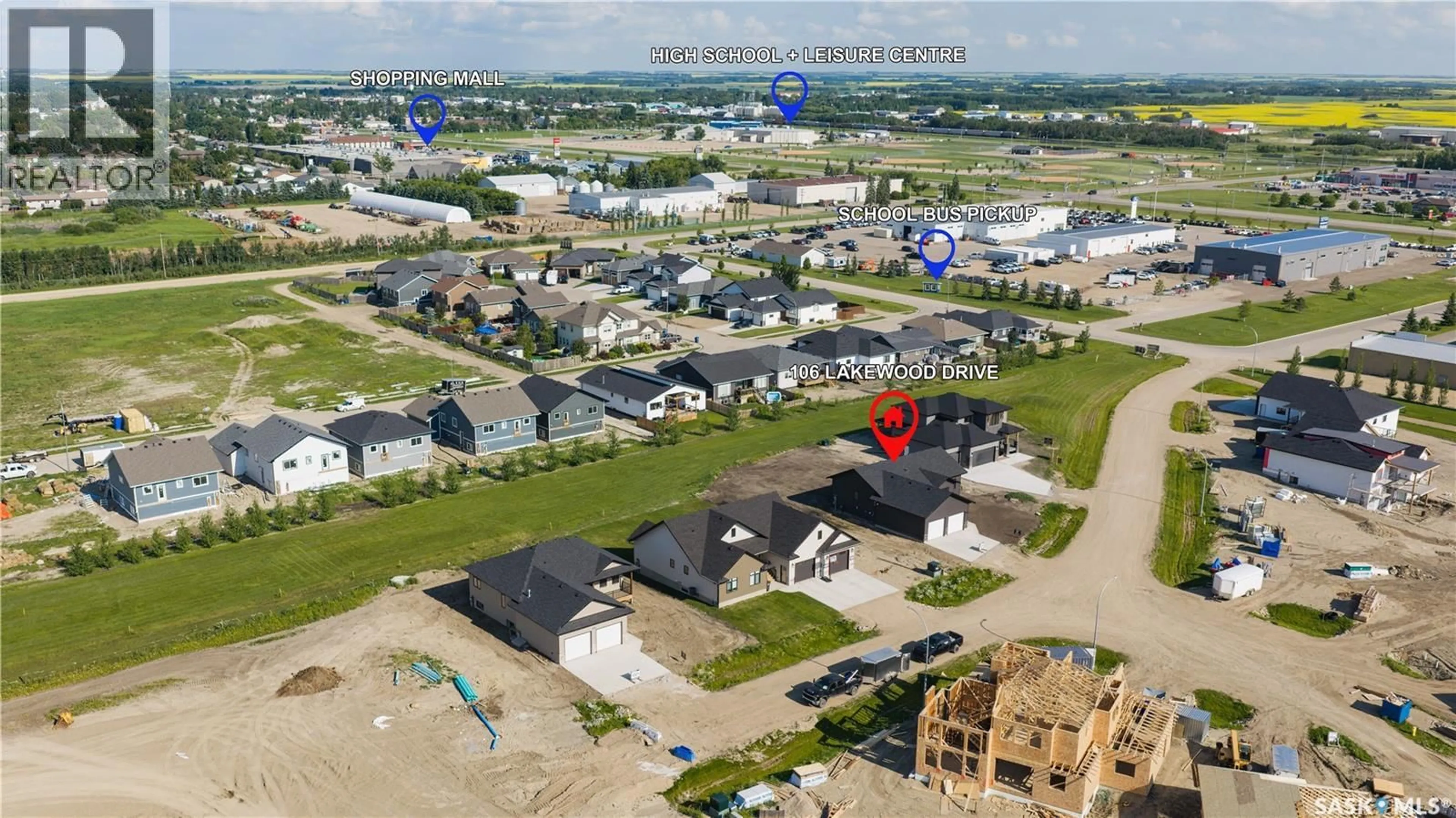 A pic from outside/outdoor area/front of a property/back of a property/a pic from drone, street for 106 LAKEWOOD DRIVE, Humboldt Saskatchewan S0K2A0