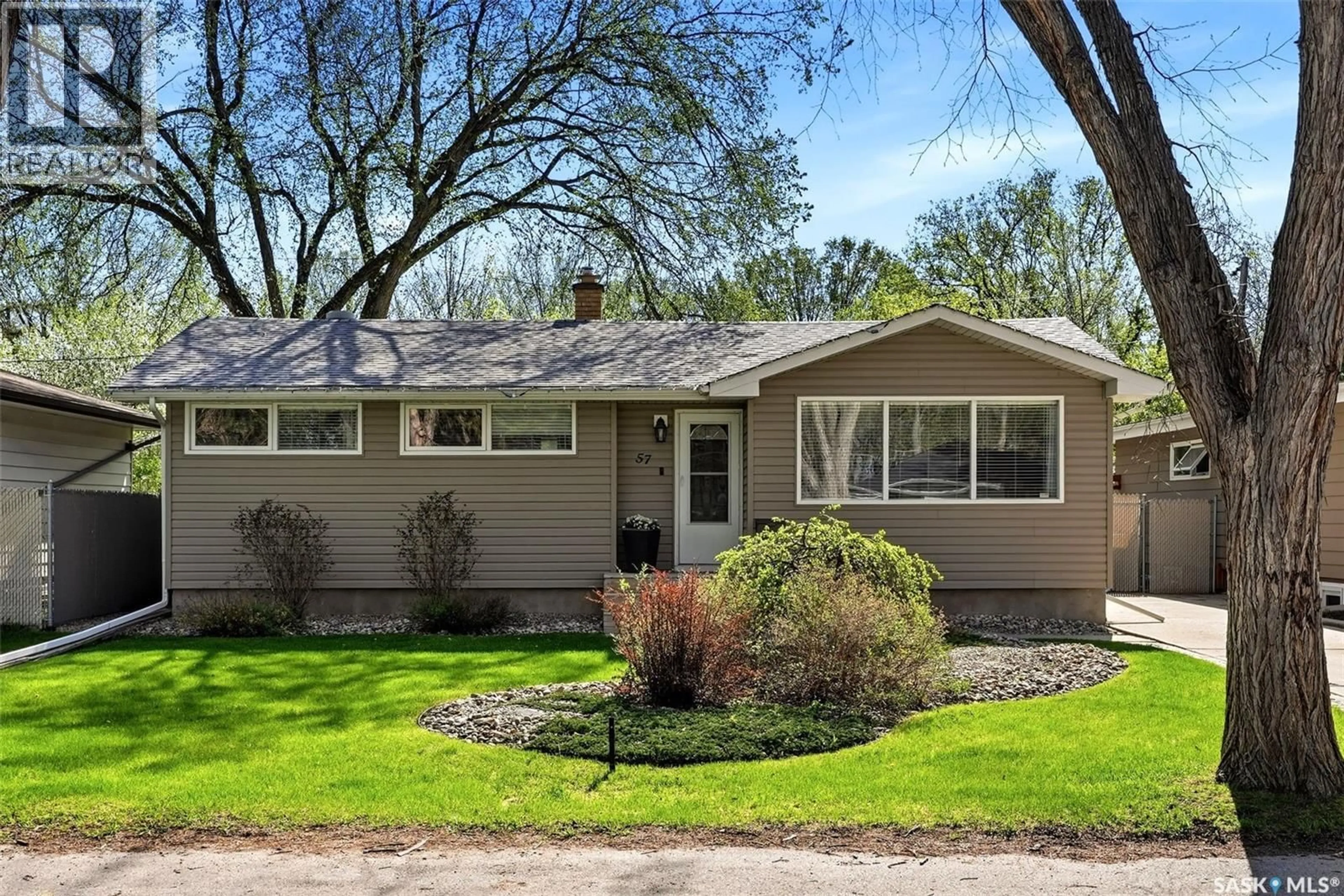 Home with vinyl exterior material, street for 57 FLAMINGO CRESCENT, Regina Saskatchewan S4S4L6