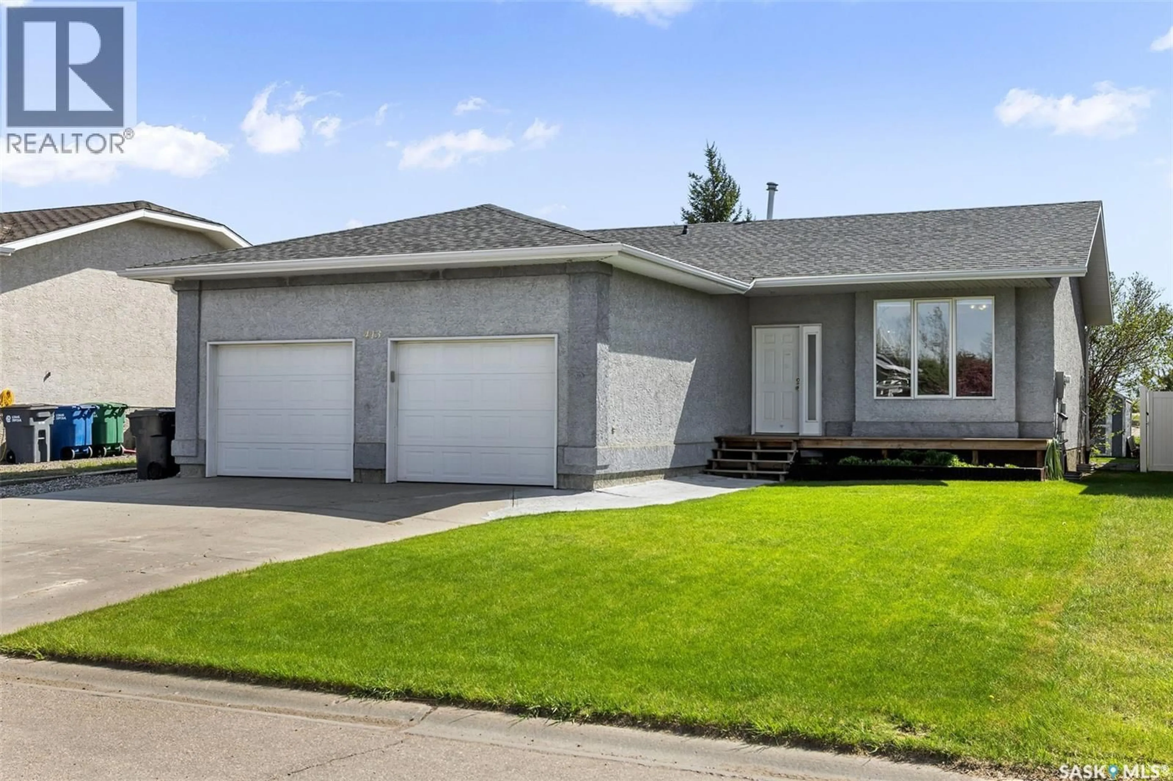Home with vinyl exterior material, street for 413 HAWKES STREET, Balgonie Saskatchewan S0G0E0