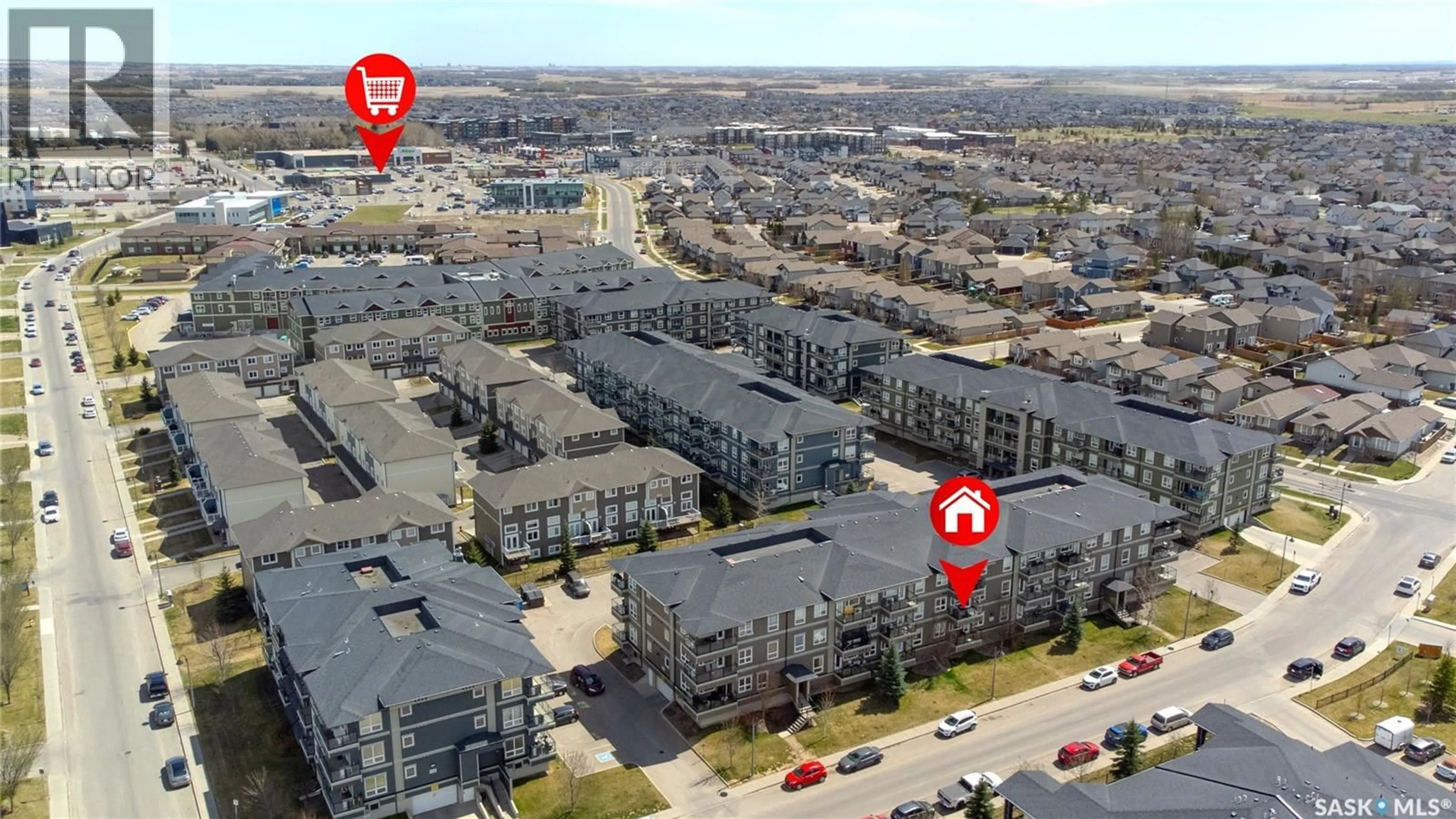 A pic from outside/outdoor area/front of a property/back of a property/a pic from drone, street for 110 - 5109 WILLIS CRESCENT, Saskatoon Saskatchewan S7T0N5