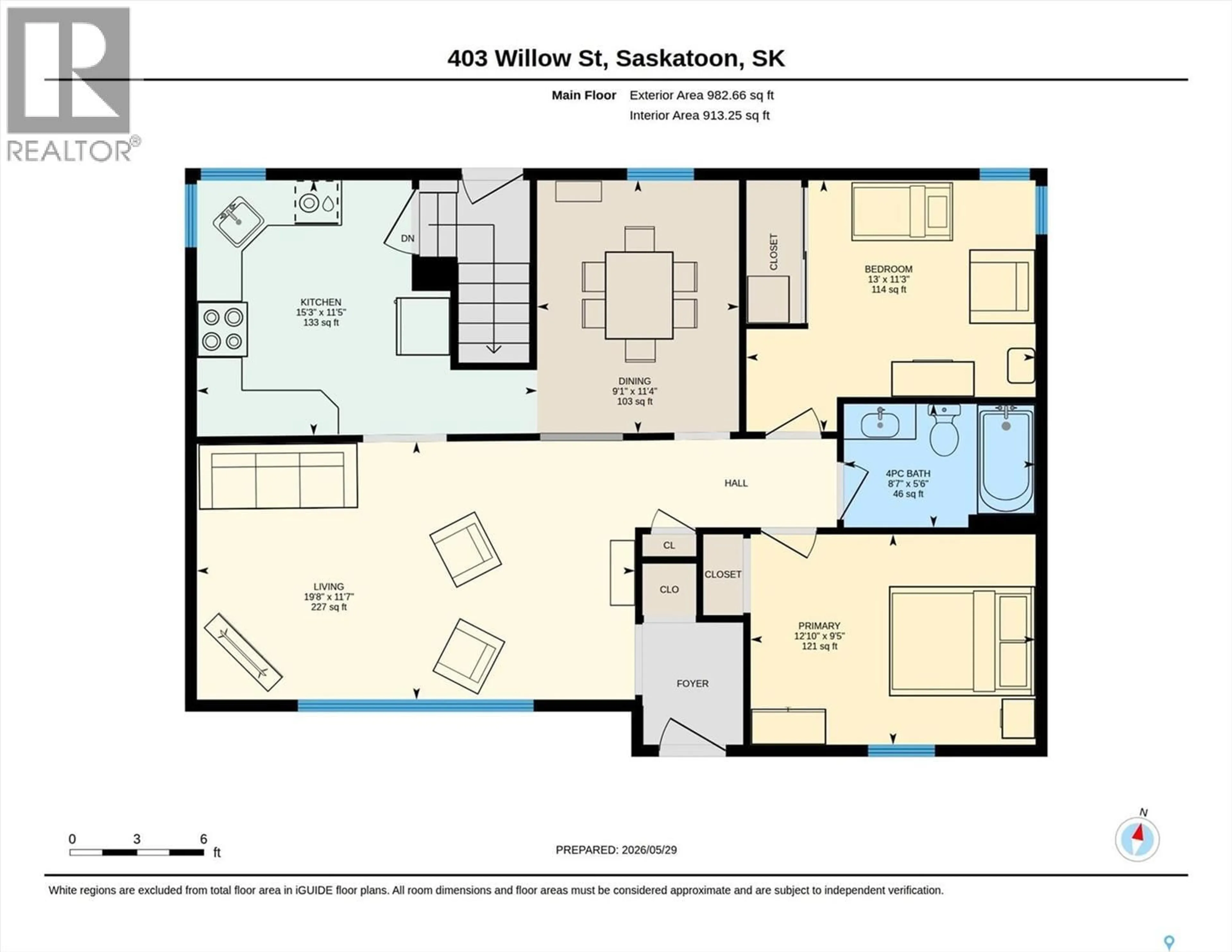 Floor plan for 403 WILLOW STREET, Saskatoon Saskatchewan S7J0C7