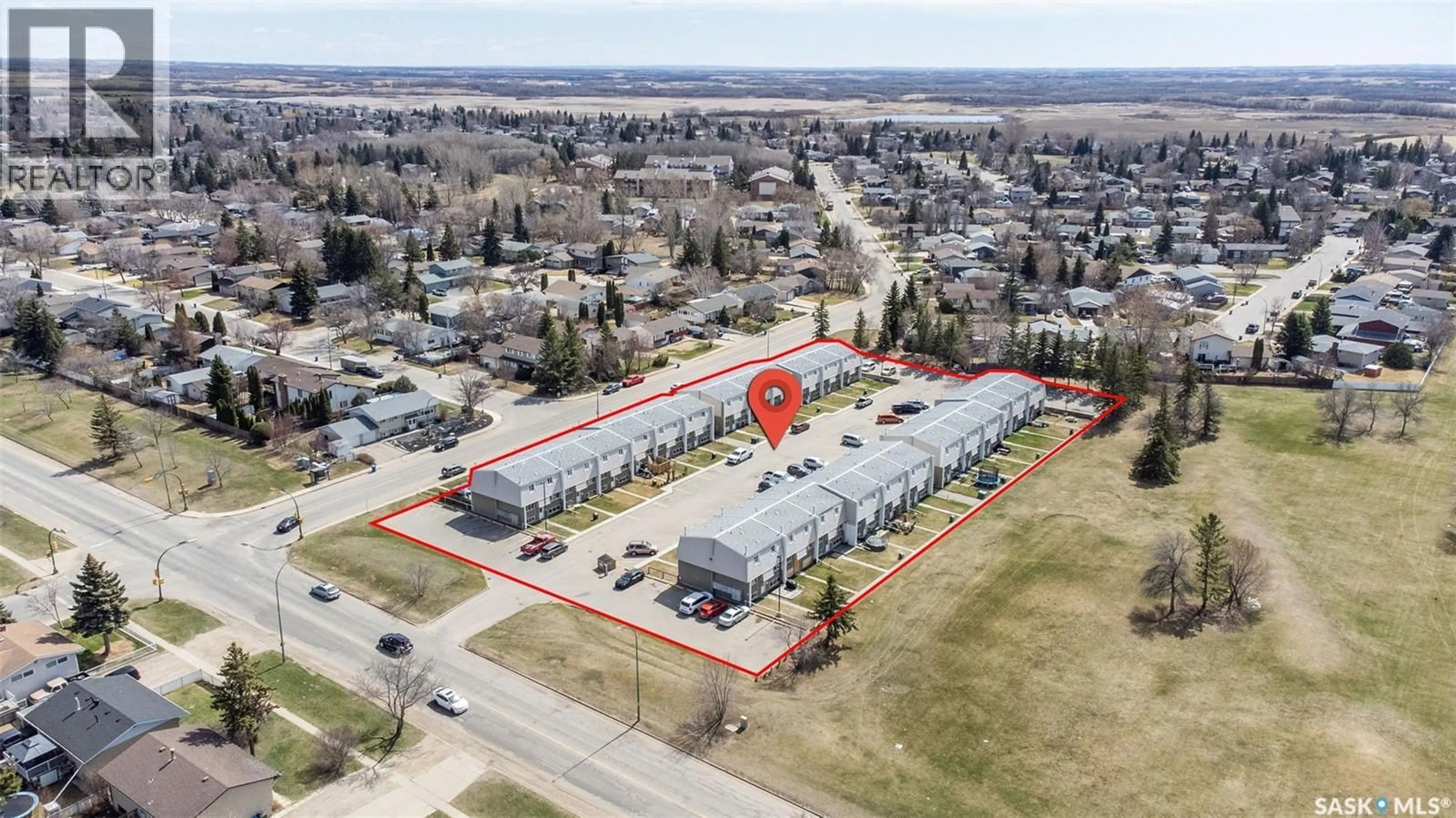 A pic from outside/outdoor area/front of a property/back of a property/a pic from drone, building for 2800 DUNN DRIVE, Prince Albert Saskatchewan S6V6P7