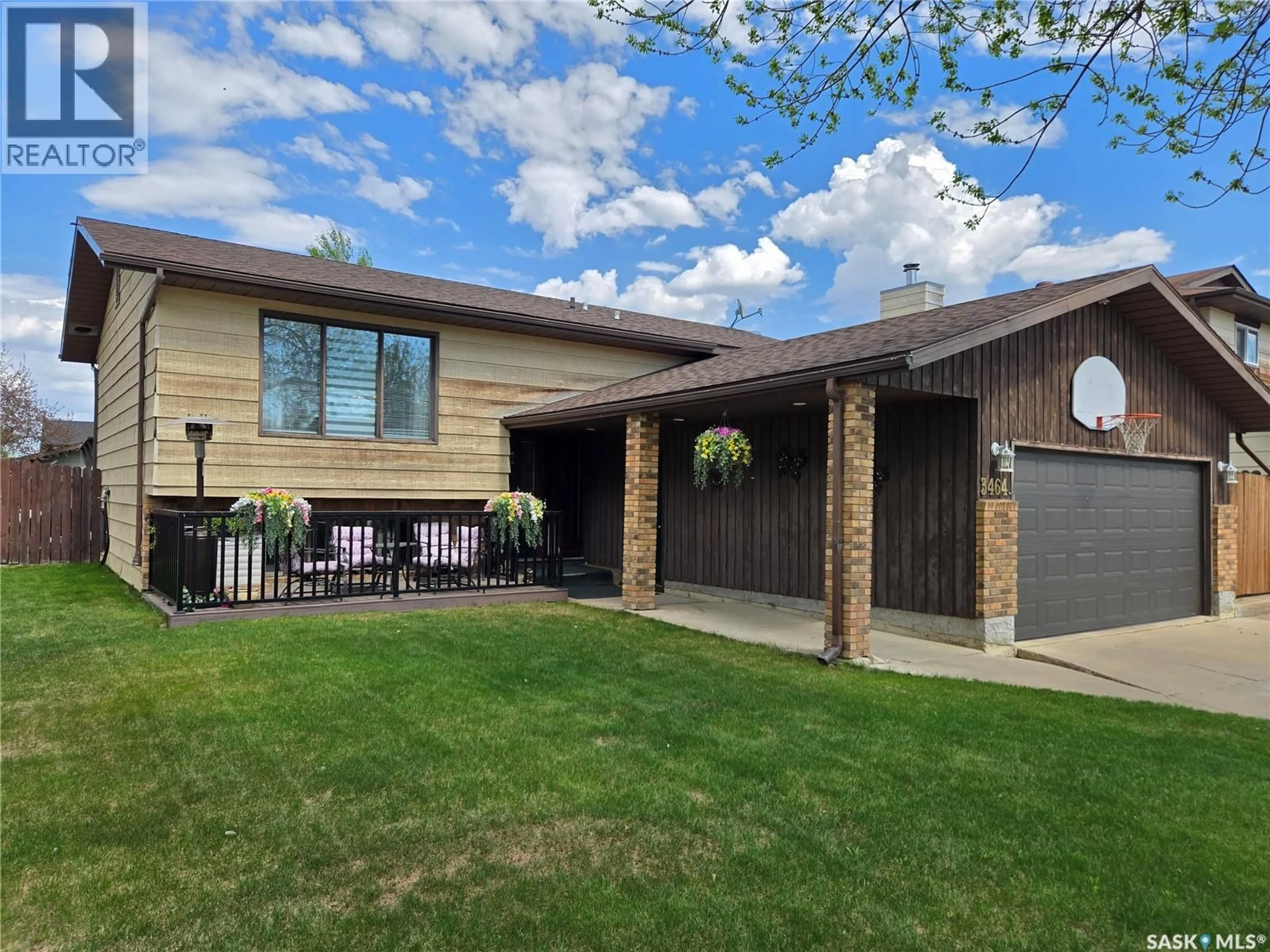 Home with vinyl exterior material, street for 3464 EAGLE CRESCENT, Prince Albert Saskatchewan S6V7W9