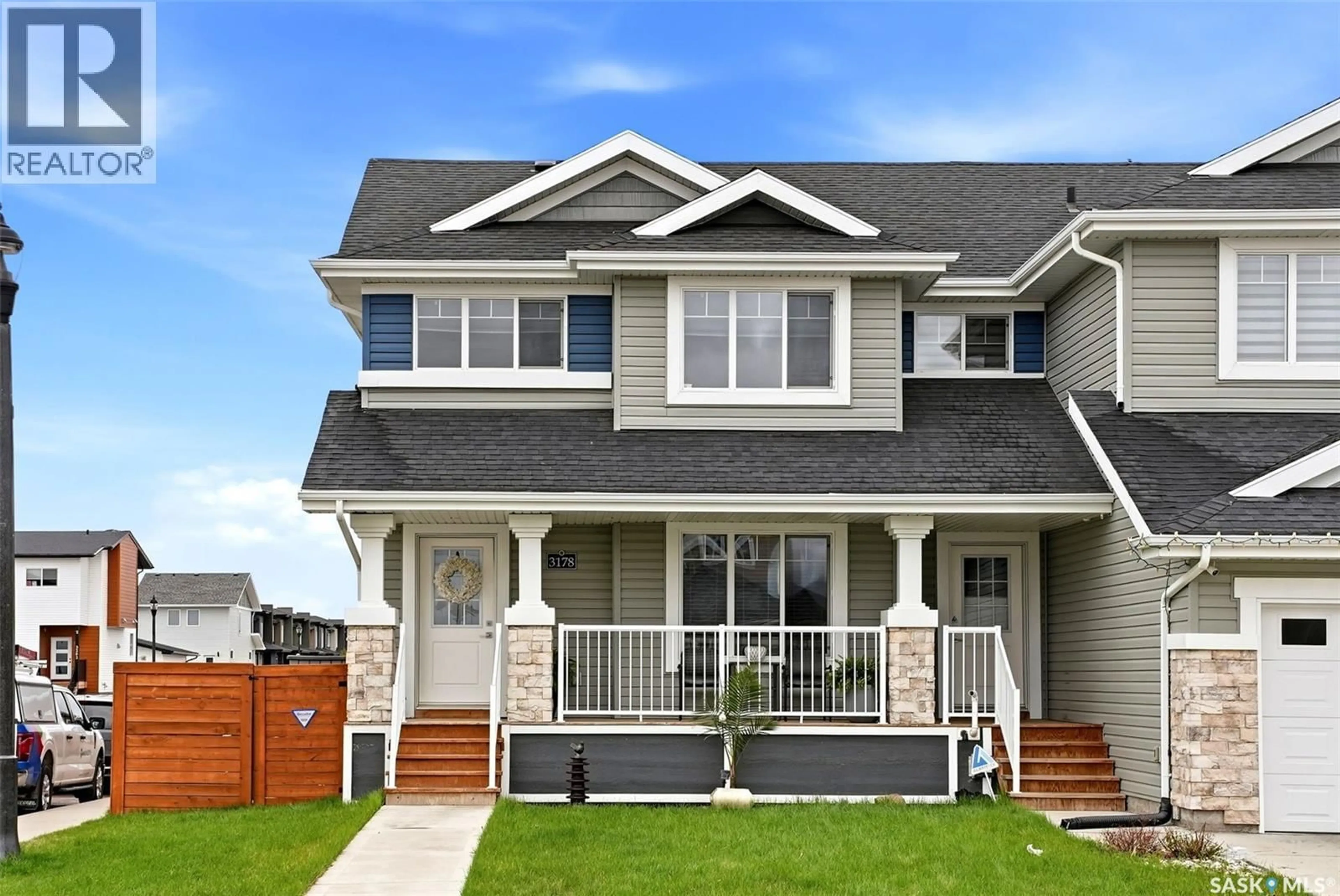 Home with vinyl exterior material, street for 3178 GREEN STONE ROAD, Regina Saskatchewan S4V3R8
