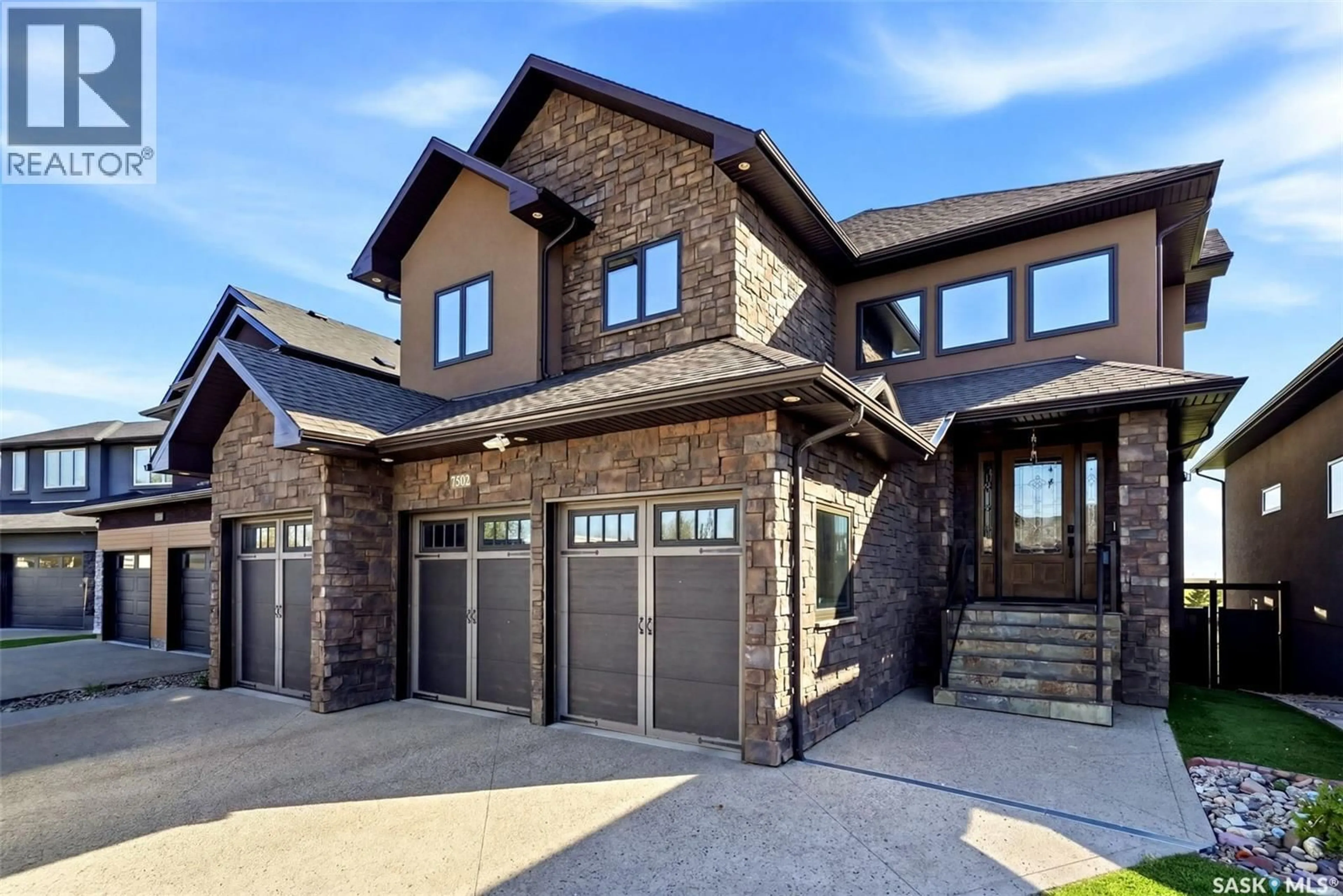 Home with brick exterior material, street for 7502 LILAC PLACE, Regina Saskatchewan S4Y0B3