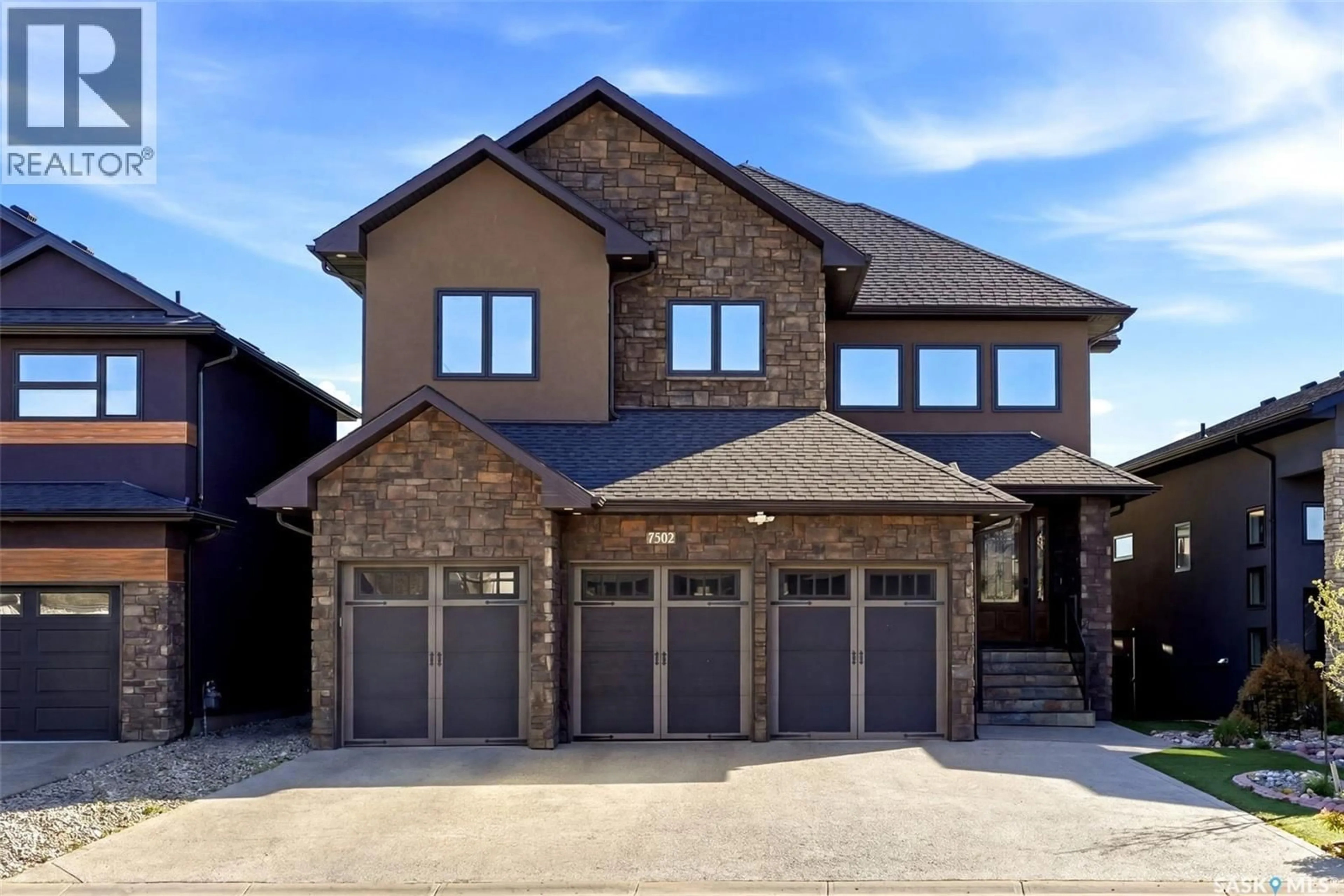 Home with brick exterior material, street for 7502 LILAC PLACE, Regina Saskatchewan S4Y0B3