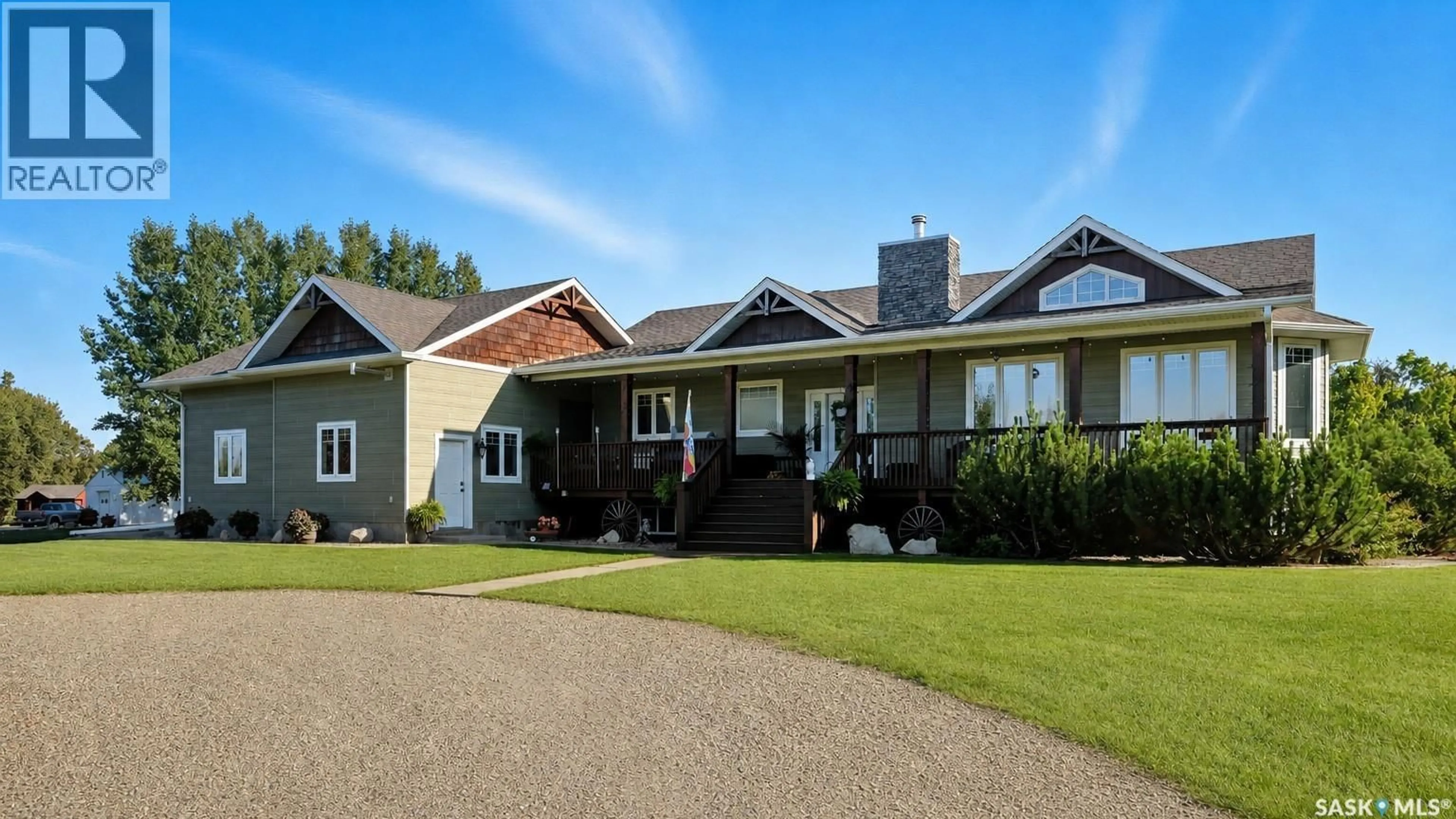 A pic from outside/outdoor area/front of a property/back of a property/a pic from drone, street for KIRYK ACREAGE, Buckland Rm No. 491 Saskatchewan S6V5R3