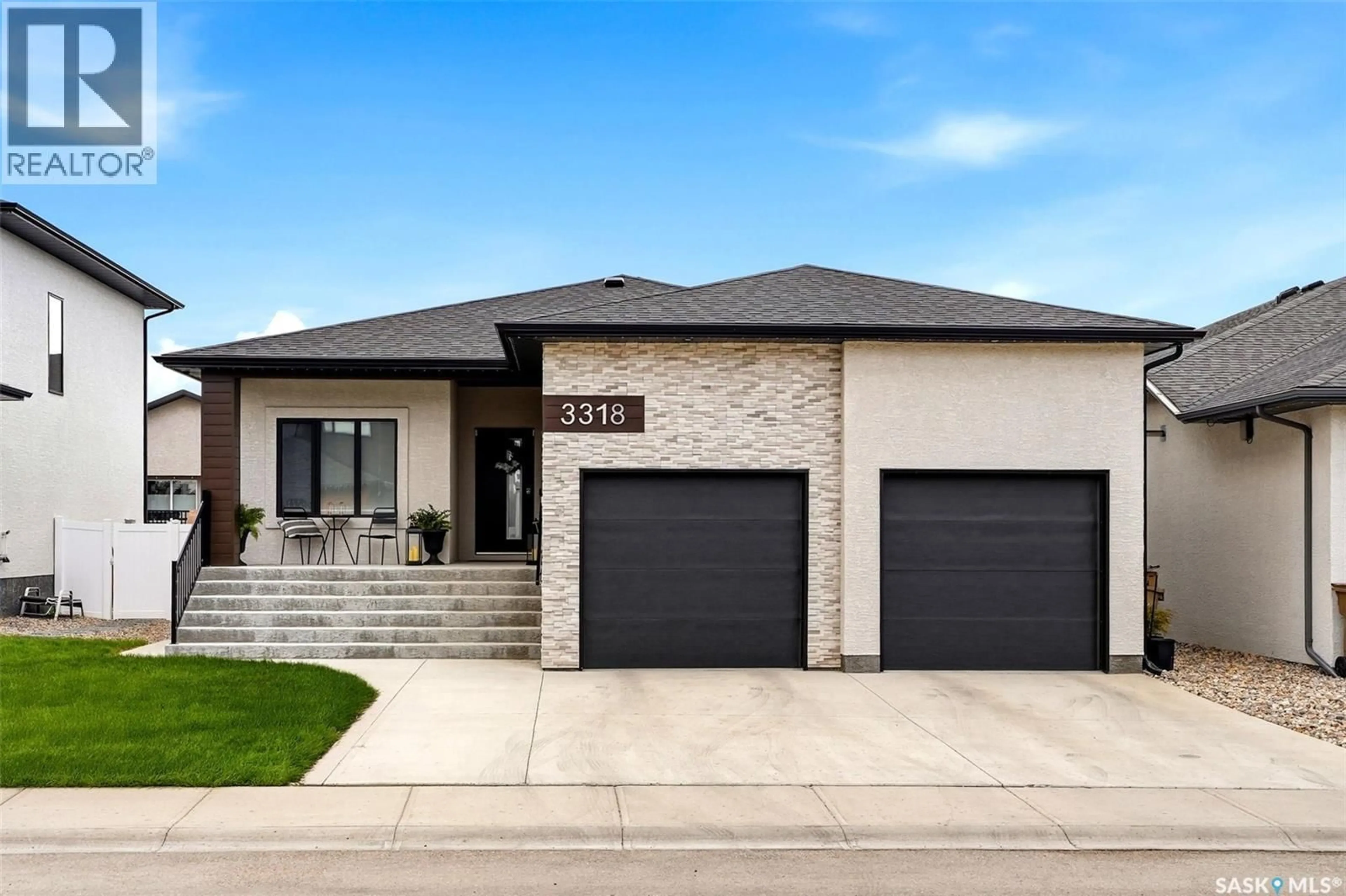 Home with brick exterior material, street for 3318 GREEN BROOK ROAD, Regina Saskatchewan S4V1P2